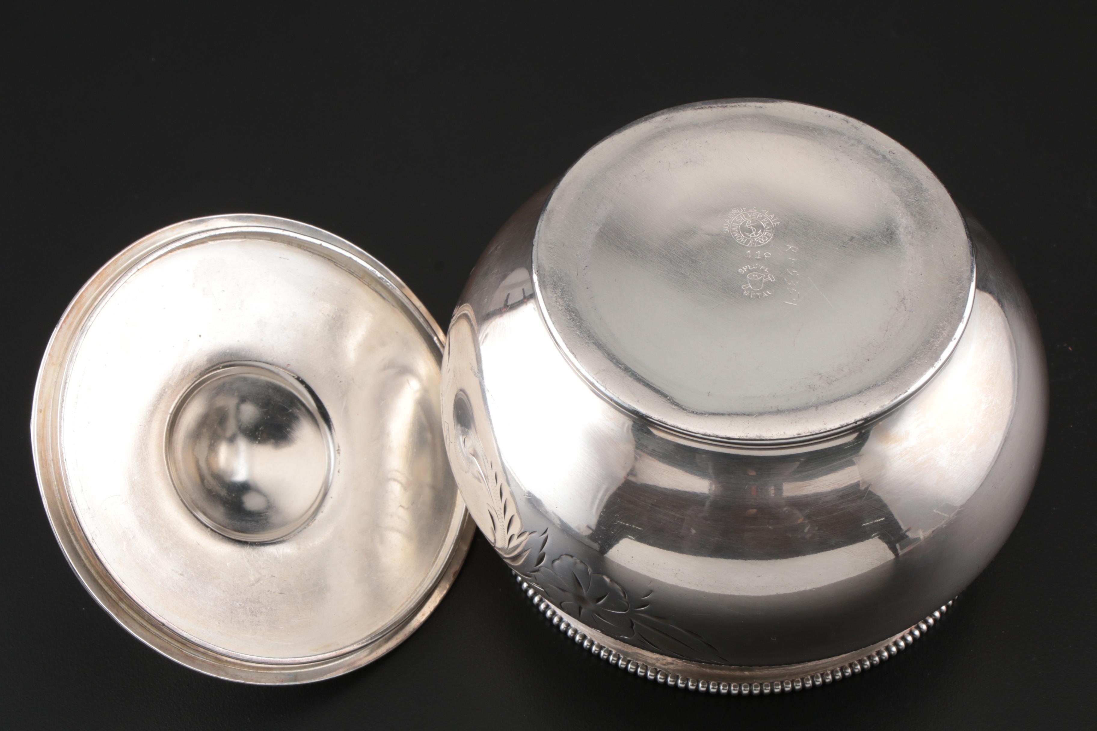 Homan Silver Plate Co. Quadruple Plated Sugar Bowl