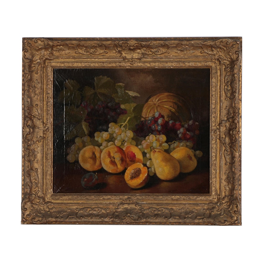 John Clinton Spencer Still Life Oil Painting of Fruit