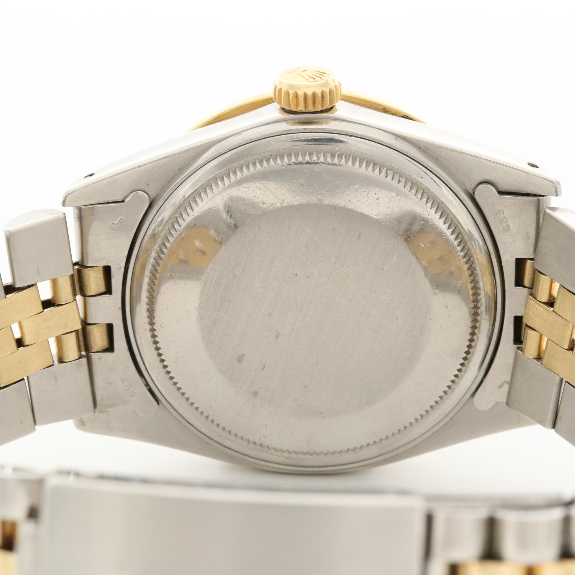 Vintage Rolex Datejust 18K Yellow Gold and Stainless Steel Diamond Watch