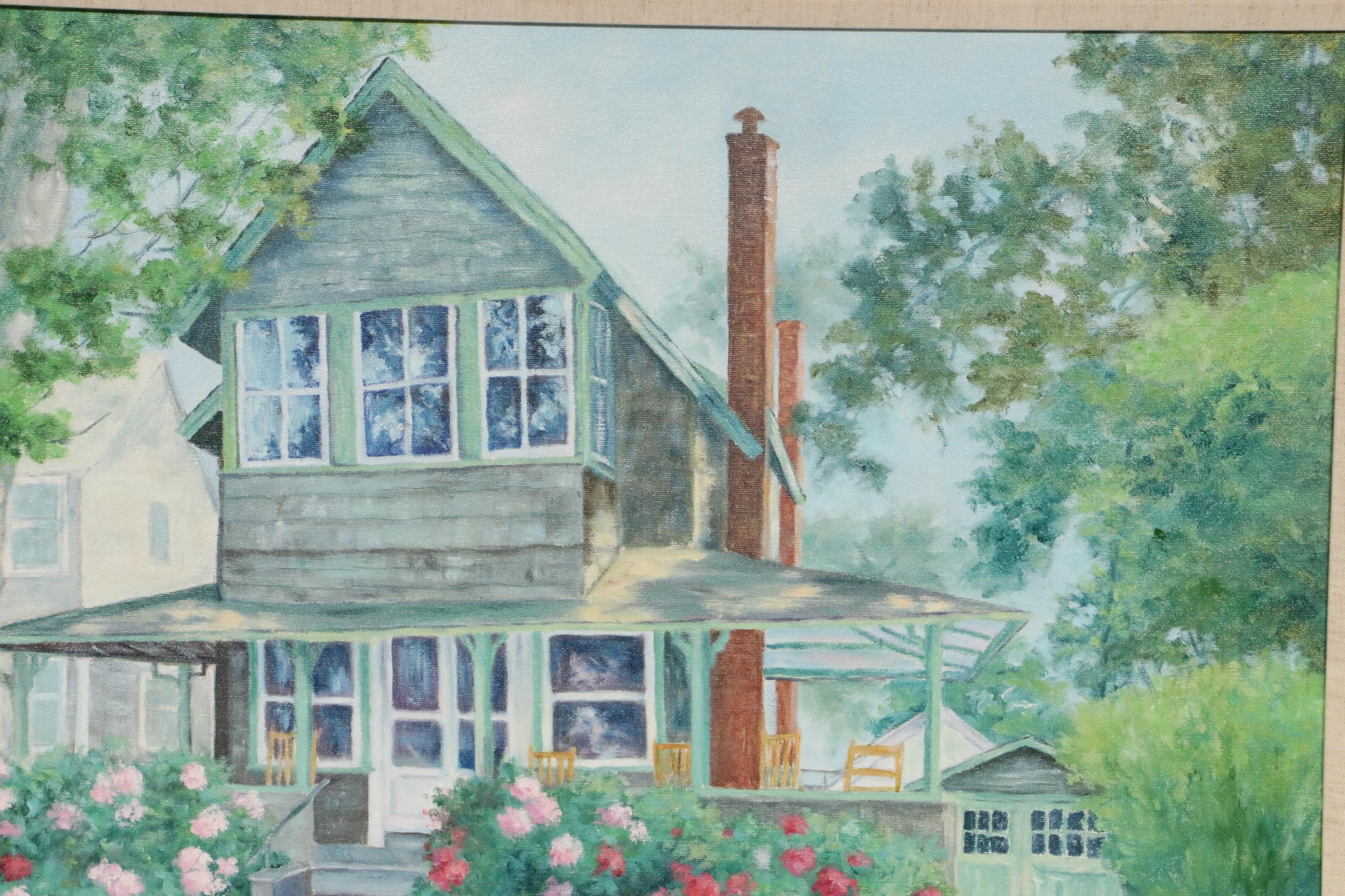 Elnor Hilty Oil Painting of House Facade, 1991