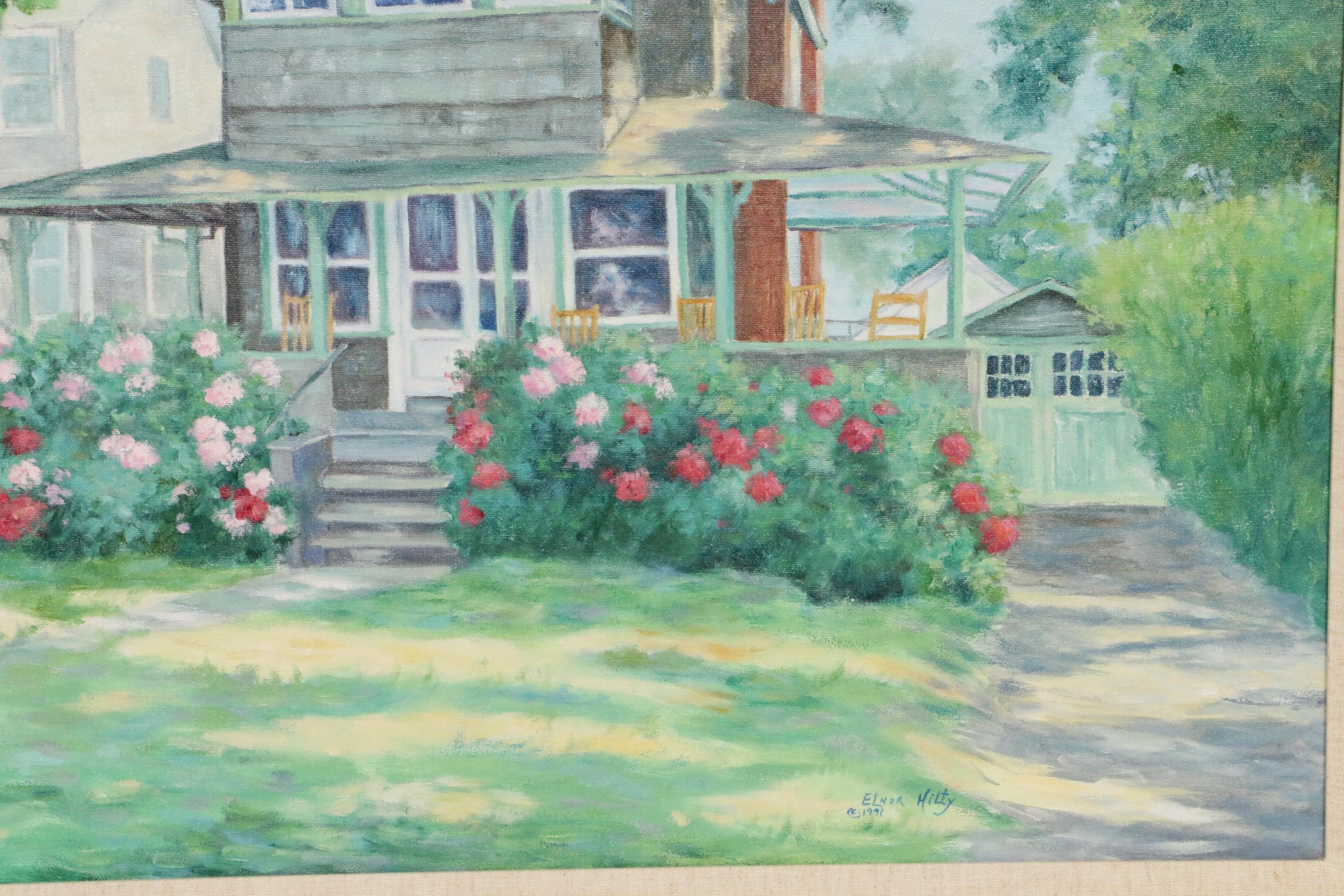 Elnor Hilty Oil Painting of House Facade, 1991