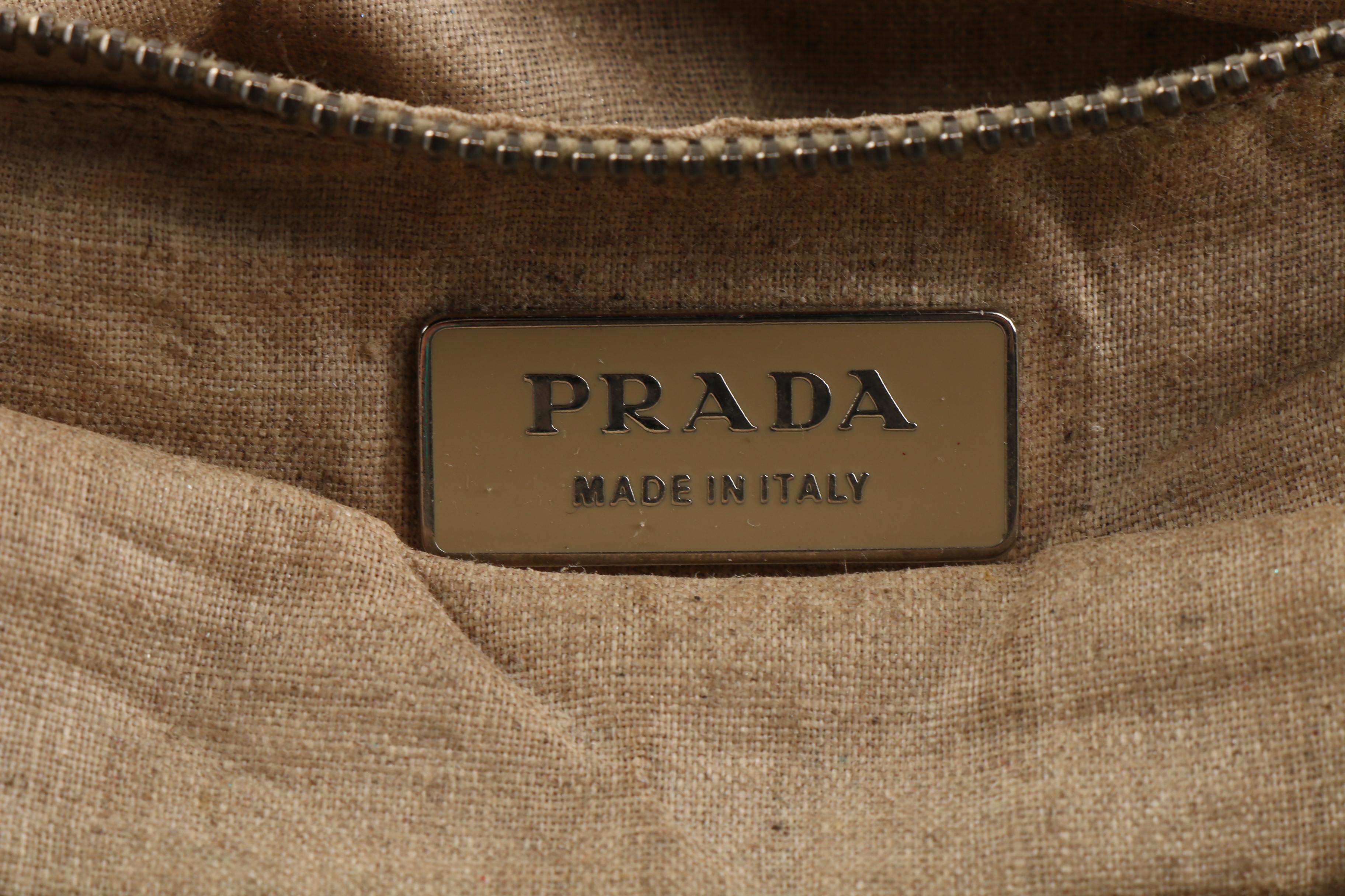Prada Dark Brown Mixed Pattern Embossed Leather Satchel