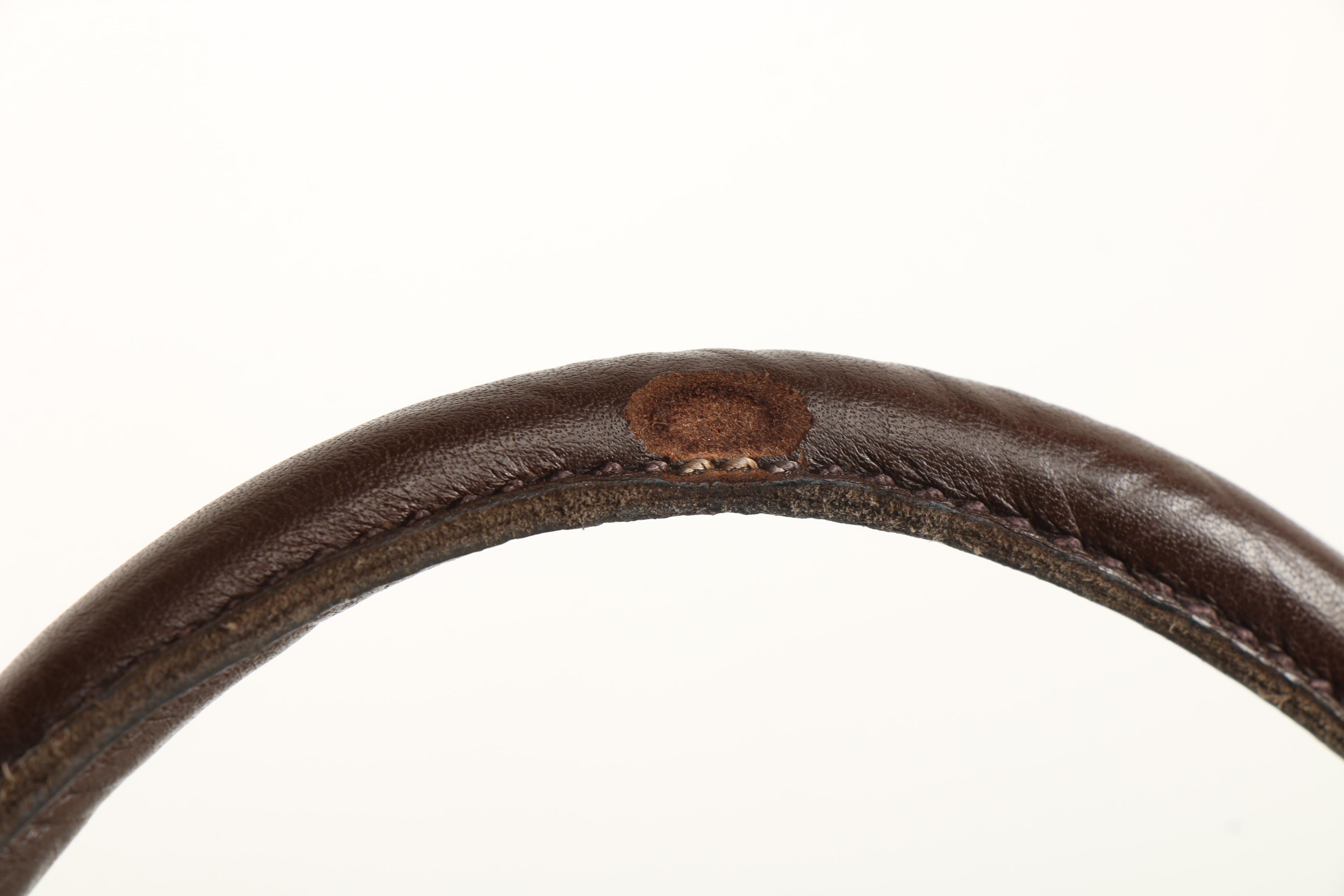 Prada Dark Brown Mixed Pattern Embossed Leather Satchel