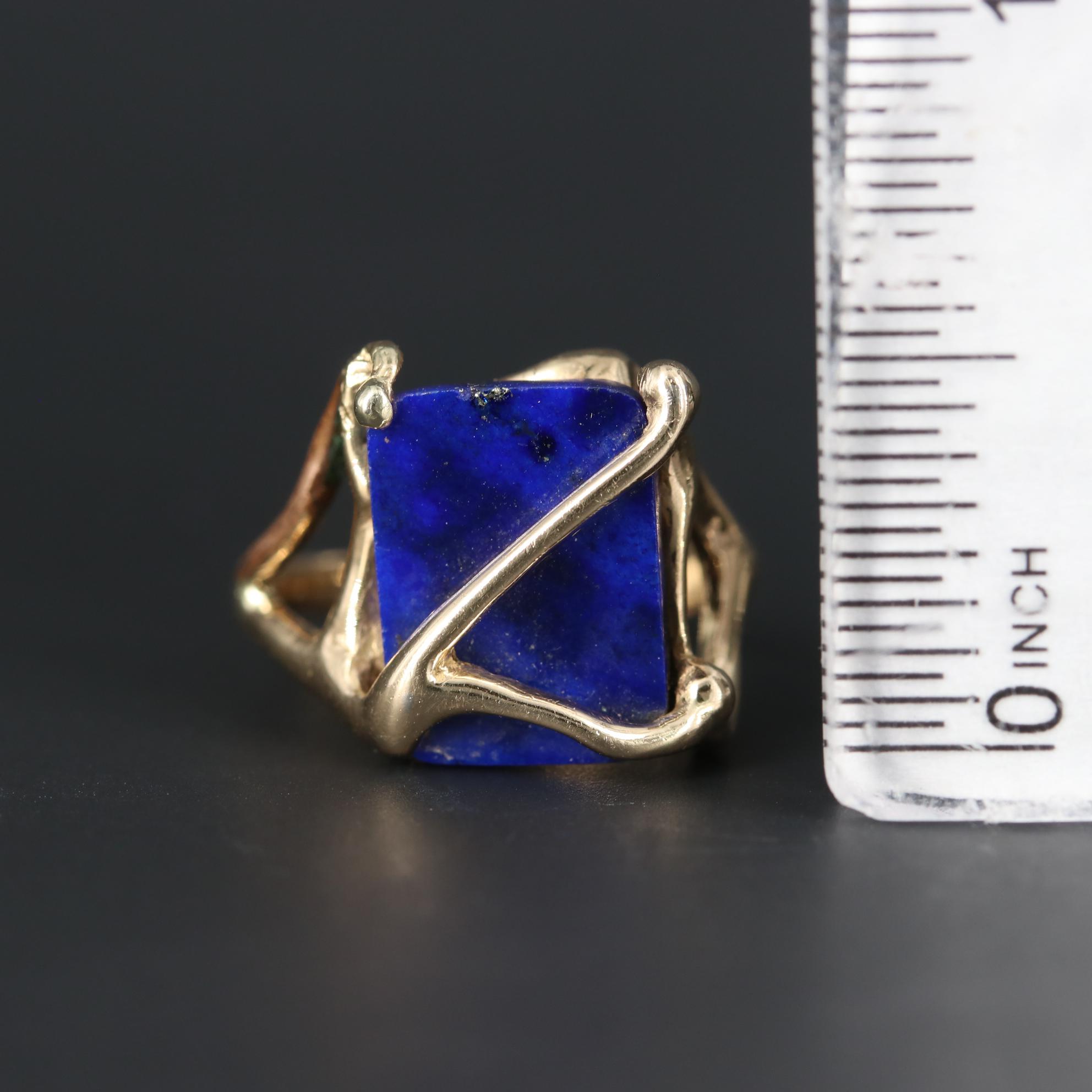 14K Yellow Gold Lapis Lazuli Ring