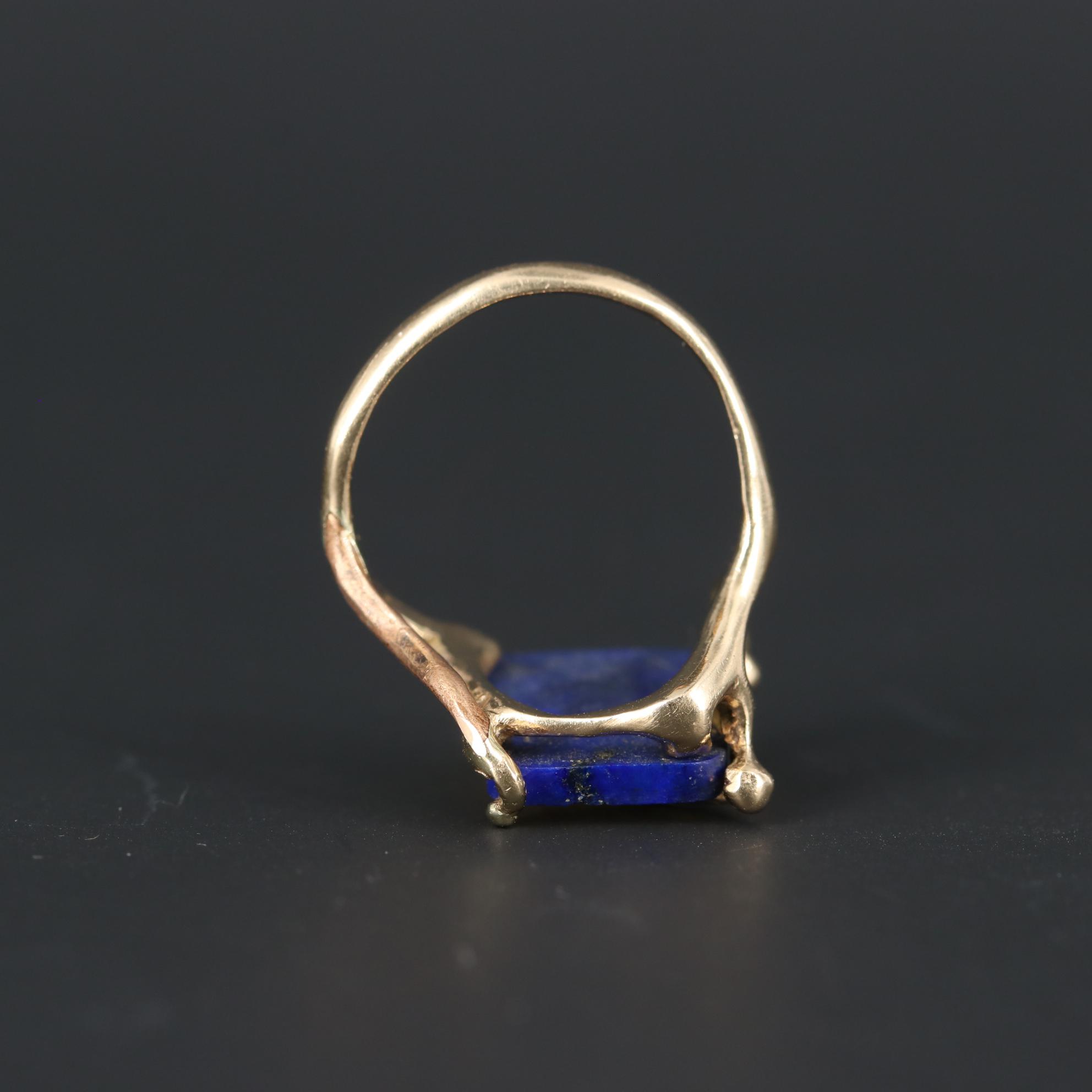 14K Yellow Gold Lapis Lazuli Ring