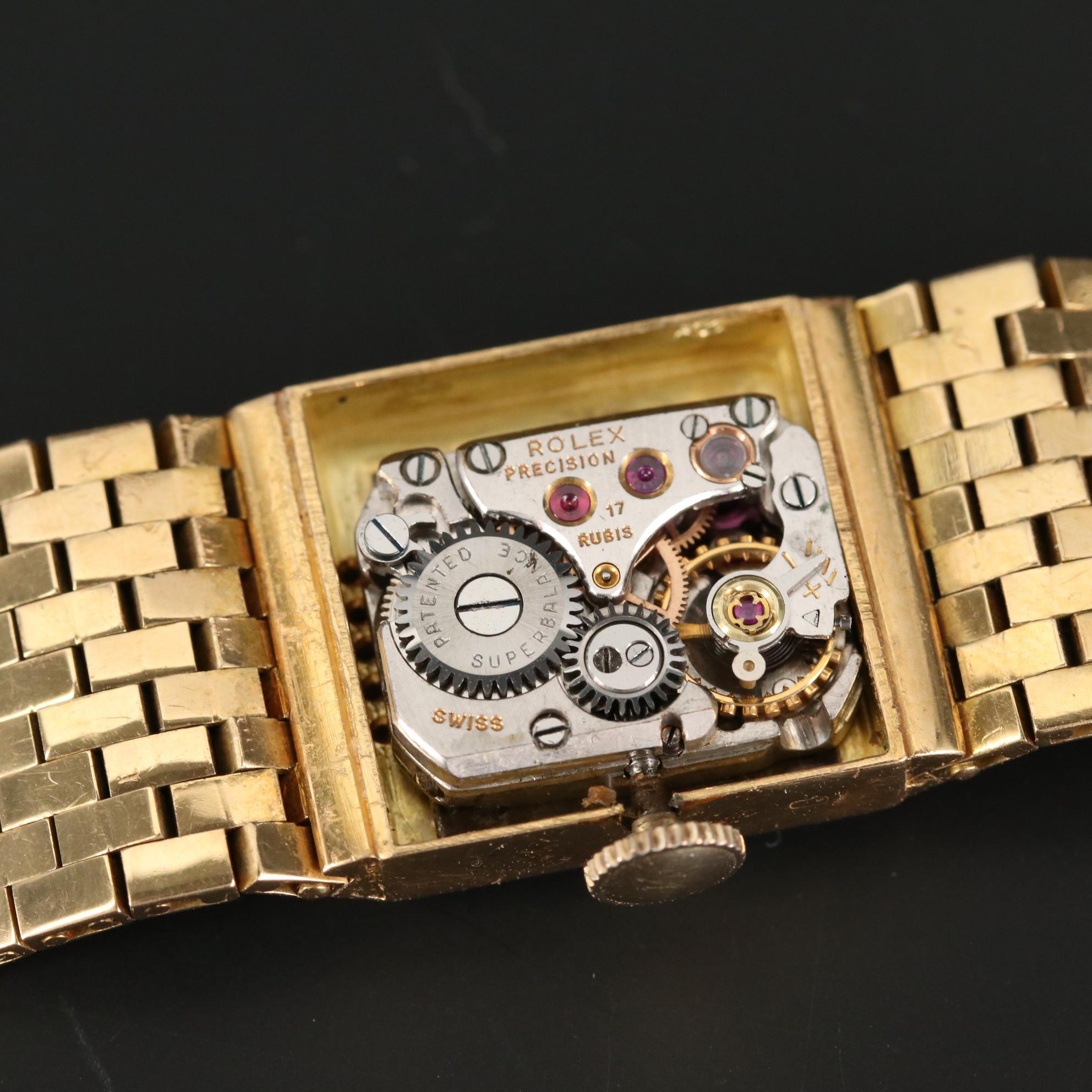 Vintage Rolex 18K Yellow Gold Diamond Watch