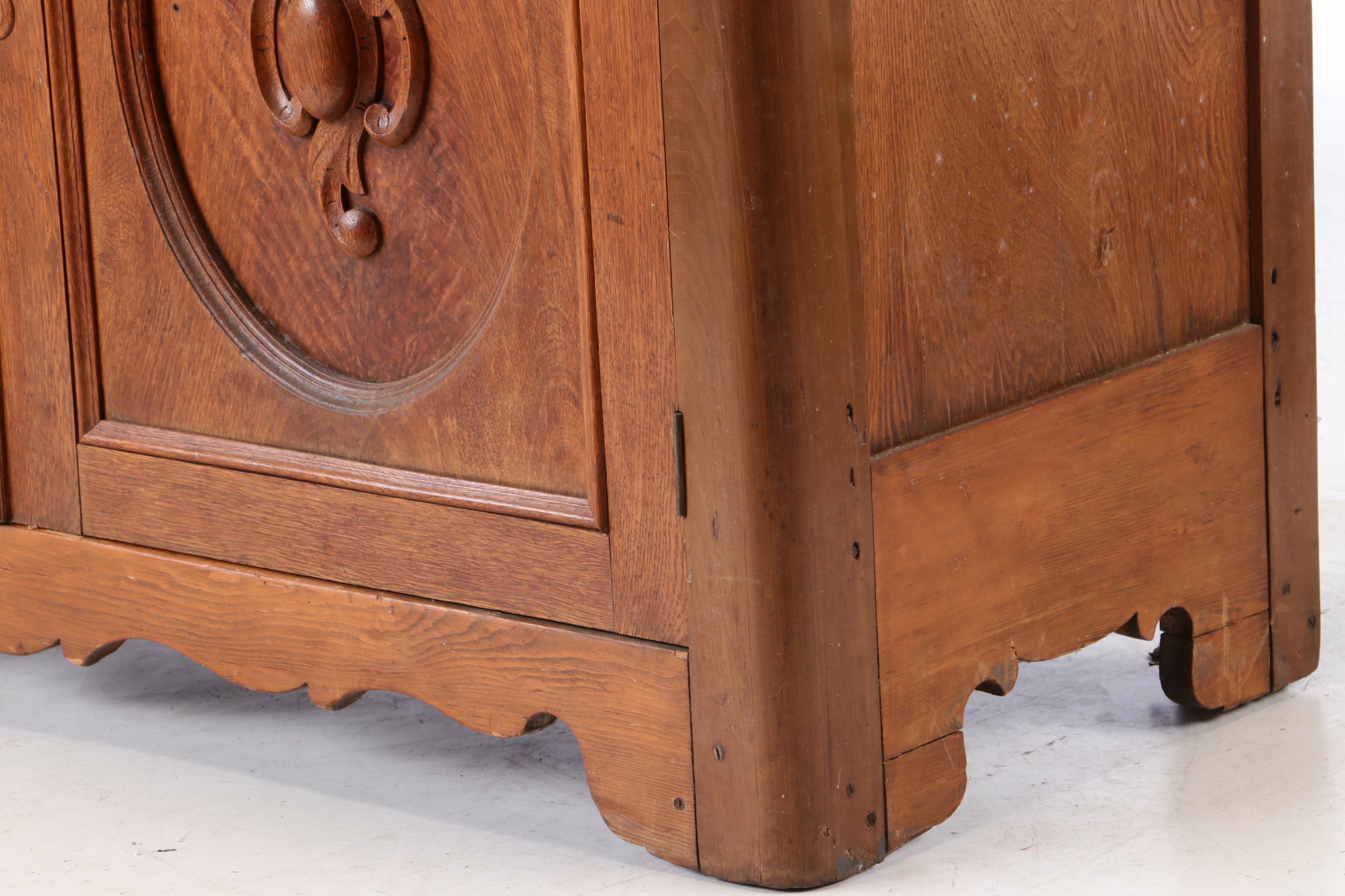 Victorian Walnut Marble Top Buffet Server, Mid-19th Century