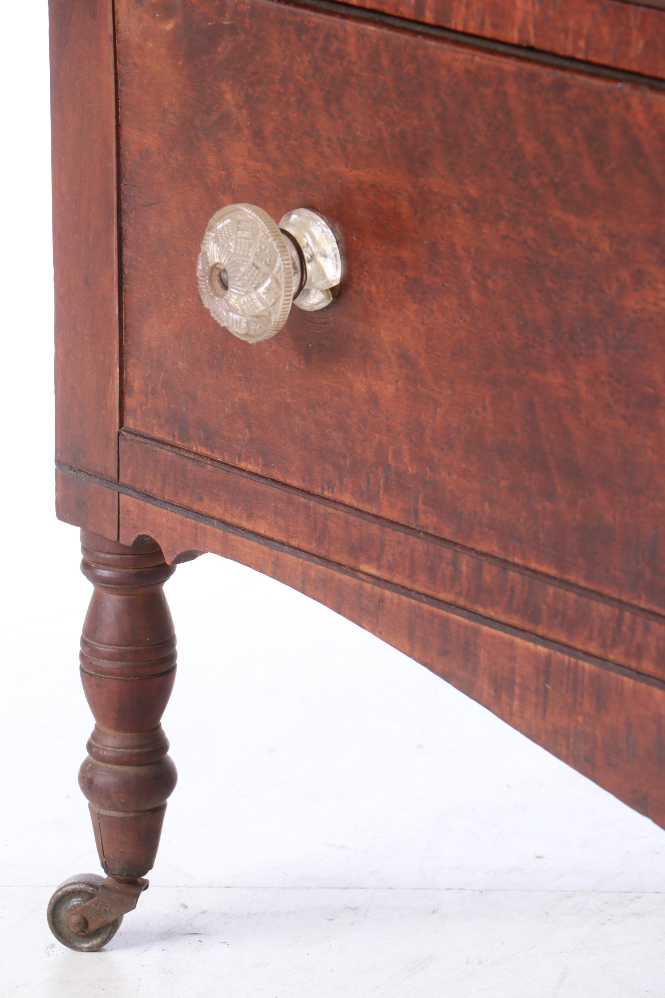 Late Federal Figured Cherry Chest of Drawers, circa 1830