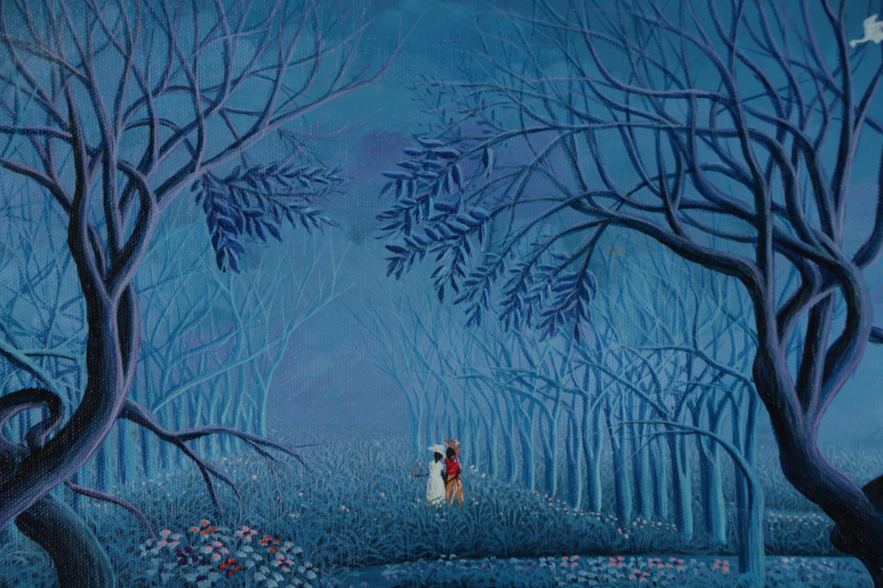 Lamarre Sanon Haitian Acrylic Painting "Homme et Femme"