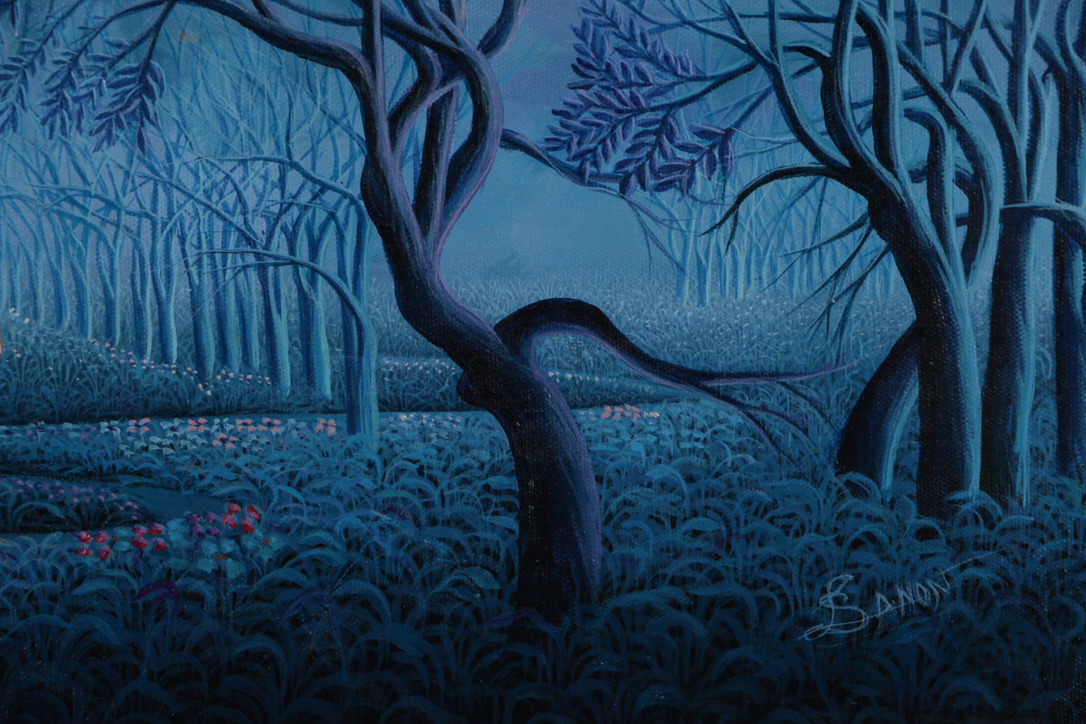 Lamarre Sanon Haitian Acrylic Painting "Homme et Femme"