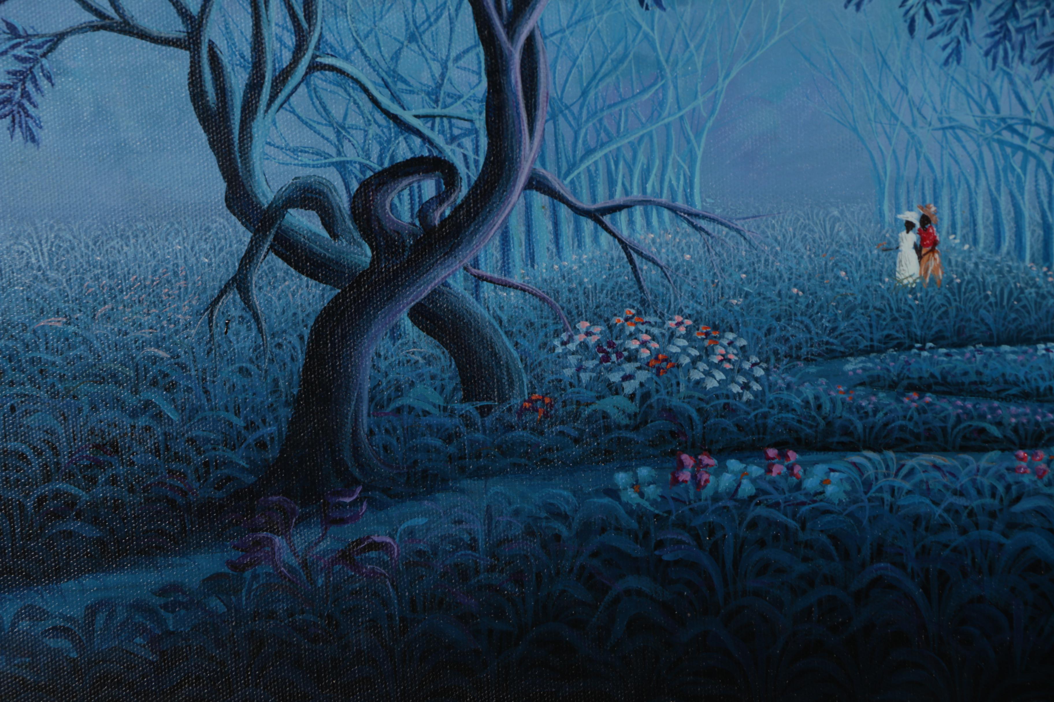 Lamarre Sanon Haitian Acrylic Painting "Homme et Femme"