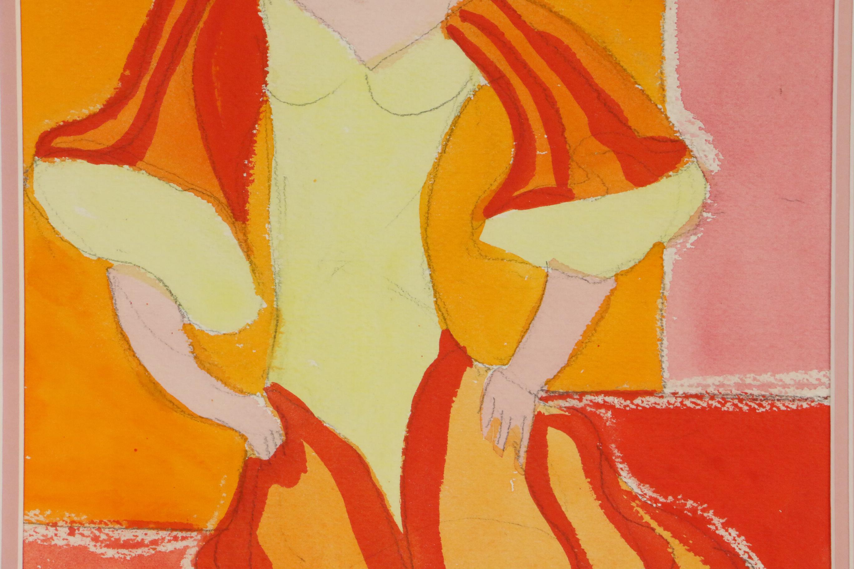 Anya Fisher Portrait of Woman Watercolor Painting