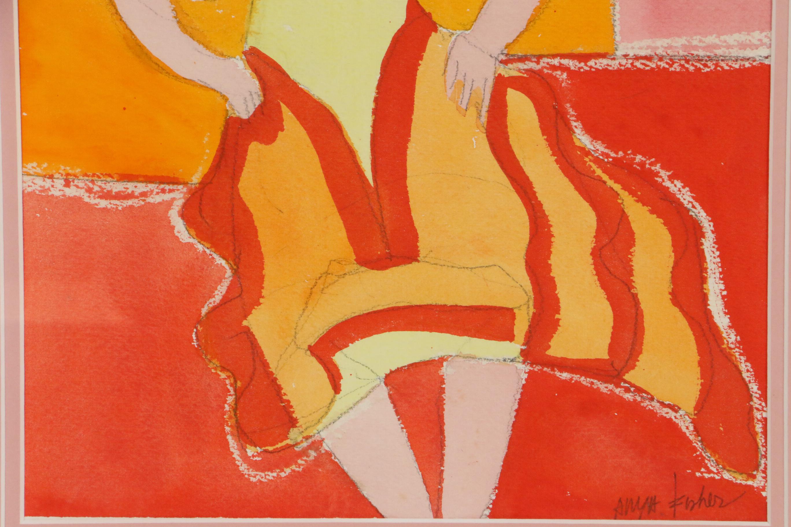 Anya Fisher Portrait of Woman Watercolor Painting