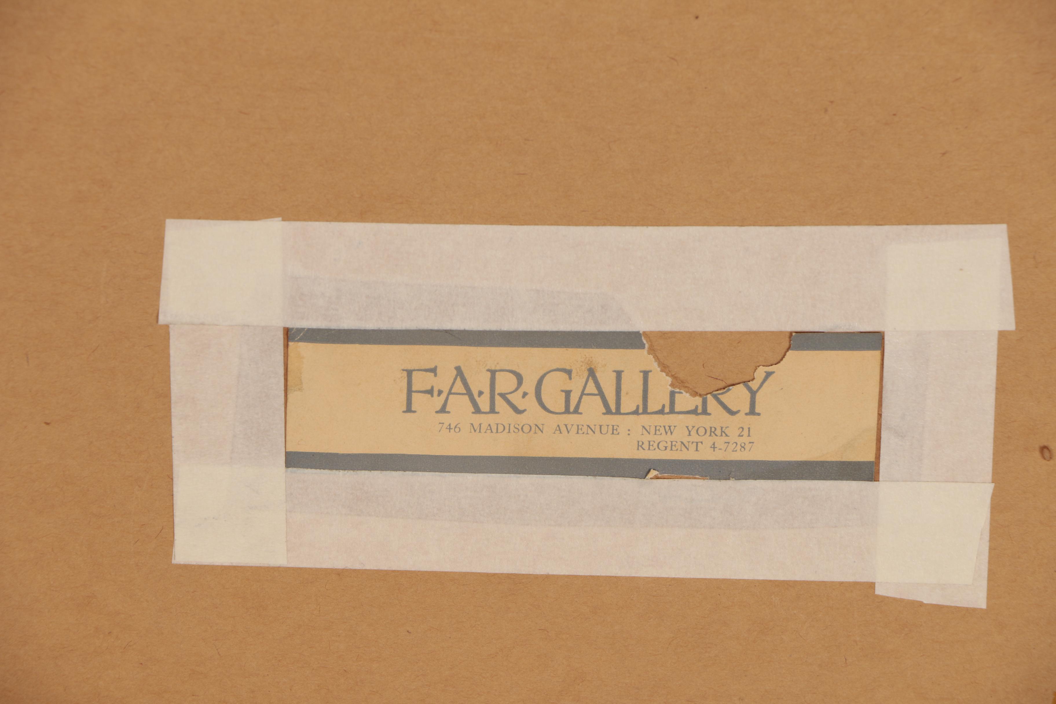 Stella Mertens Cityscape Gouache Painting, 1957