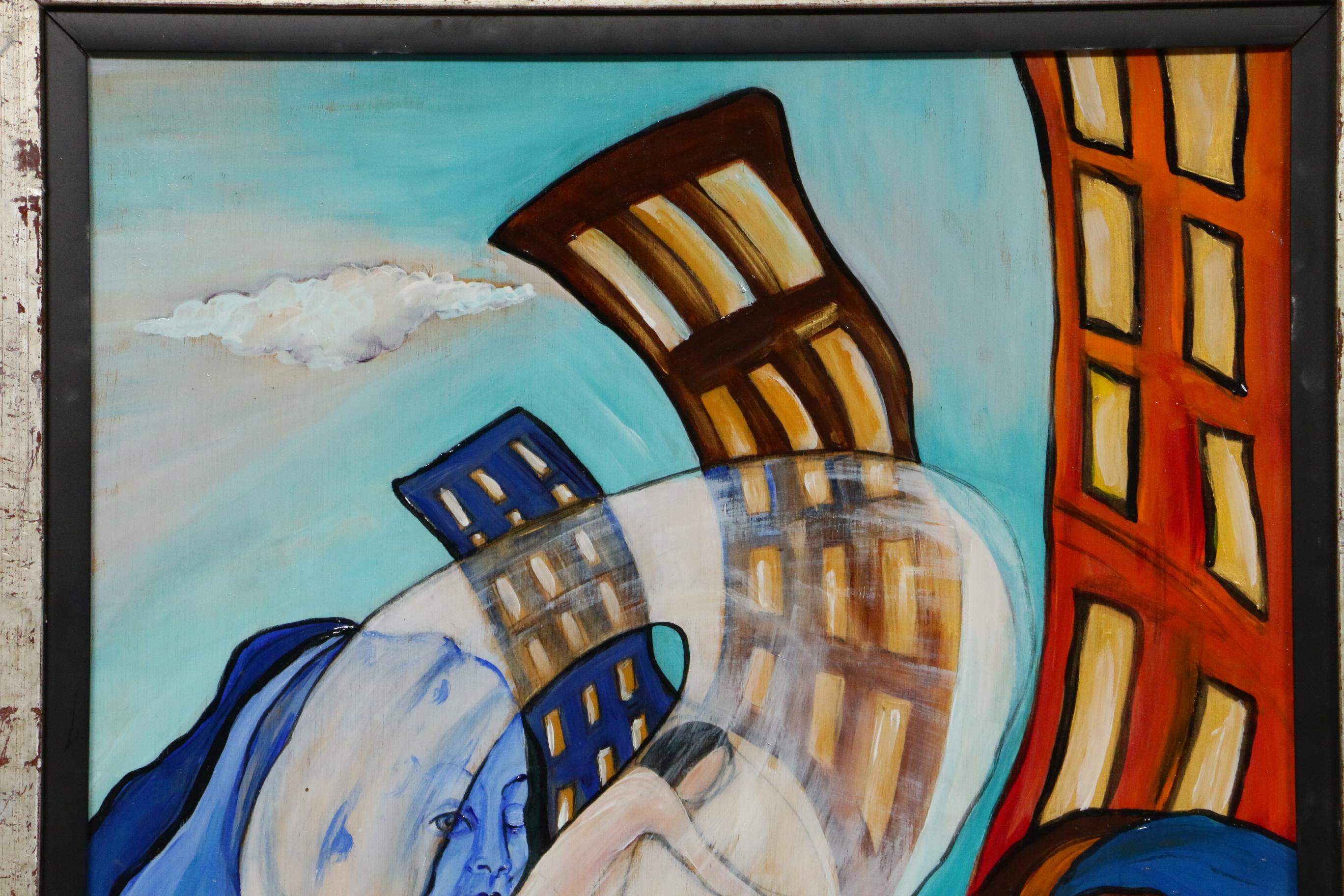 Ruth Porat Surrealist Style Oil Painting