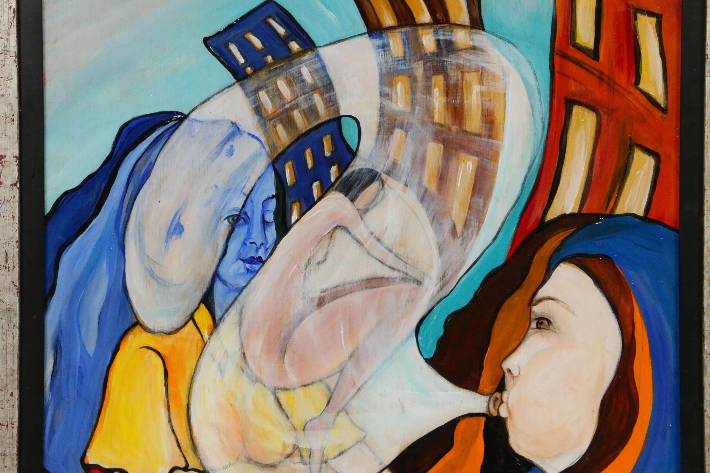 Ruth Porat Surrealist Style Oil Painting