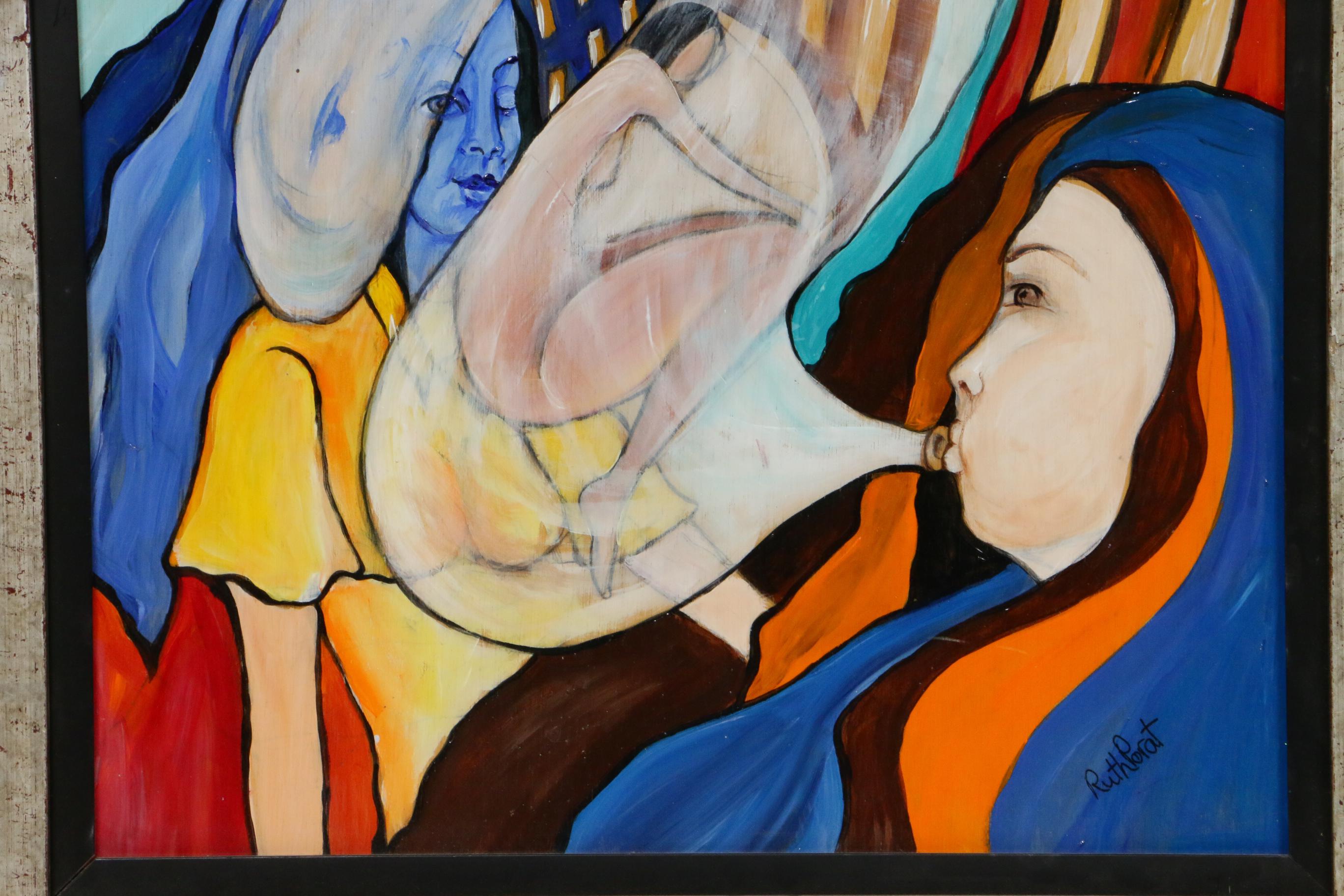 Ruth Porat Surrealist Style Oil Painting