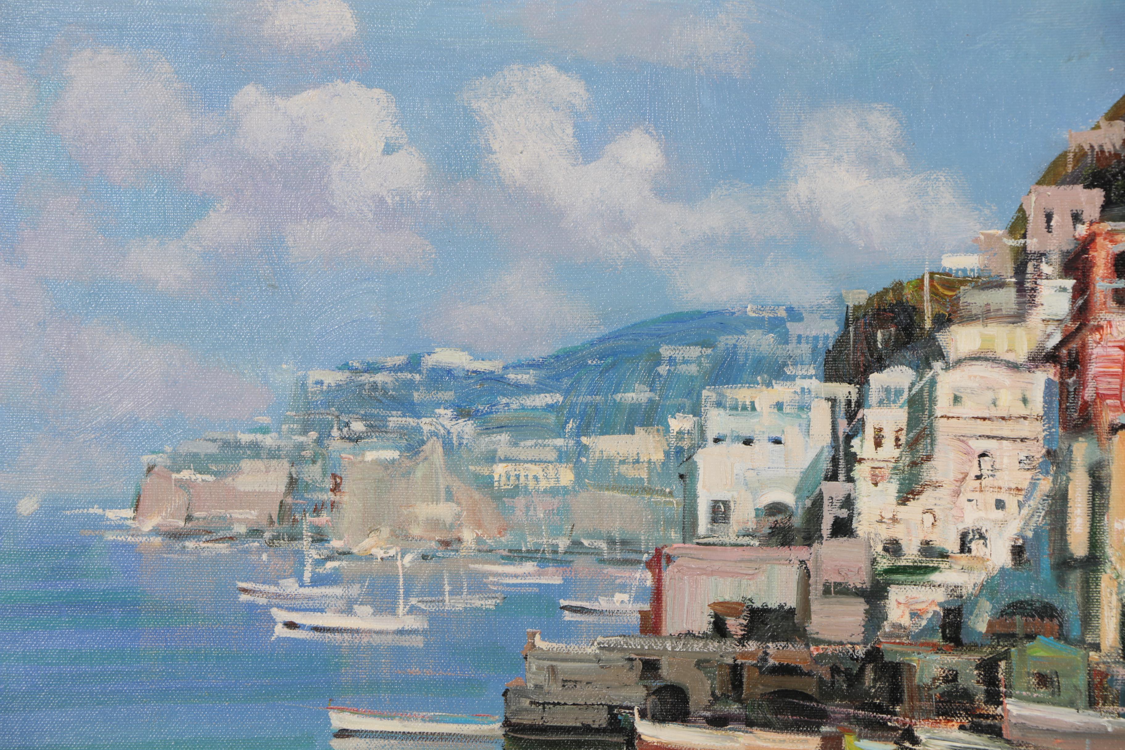 Mario Sanzone Coastal Landscape Oil Painting