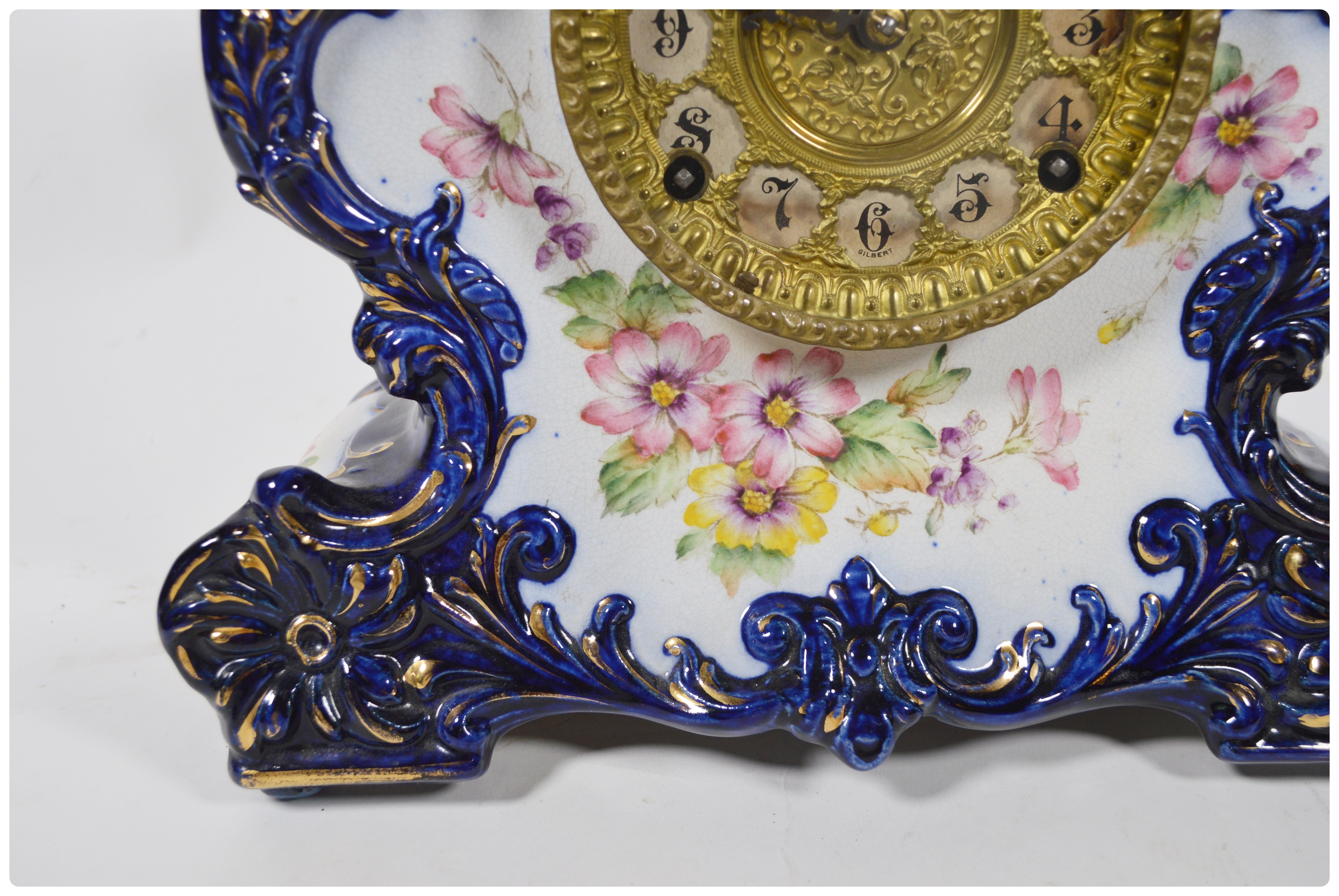 William L. Gilbert Porcelain Mantel Clock, circa 1907