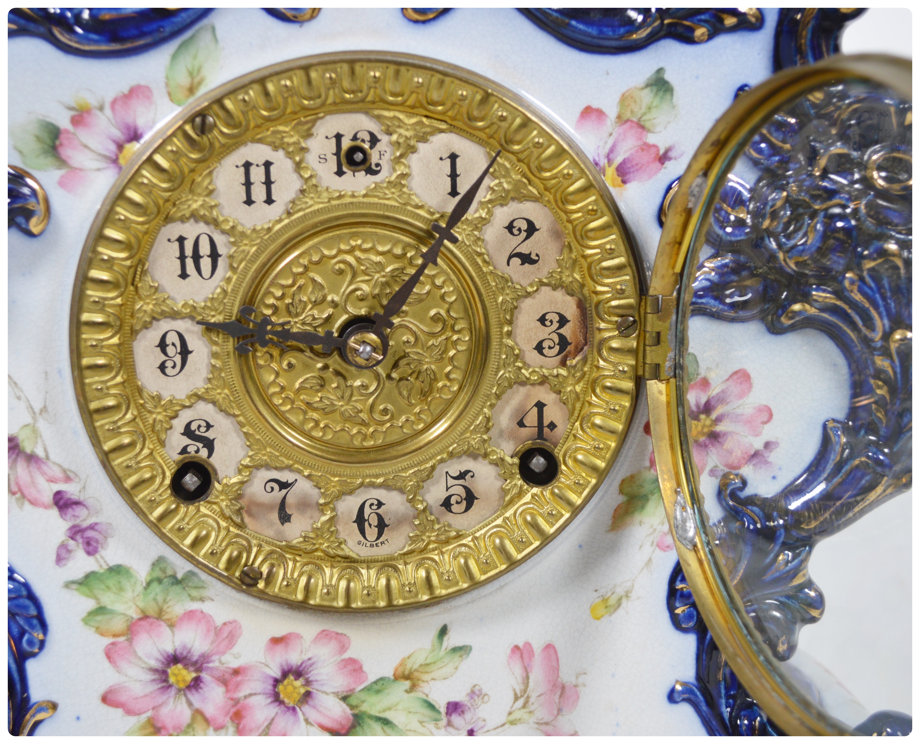 William L. Gilbert Porcelain Mantel Clock, circa 1907