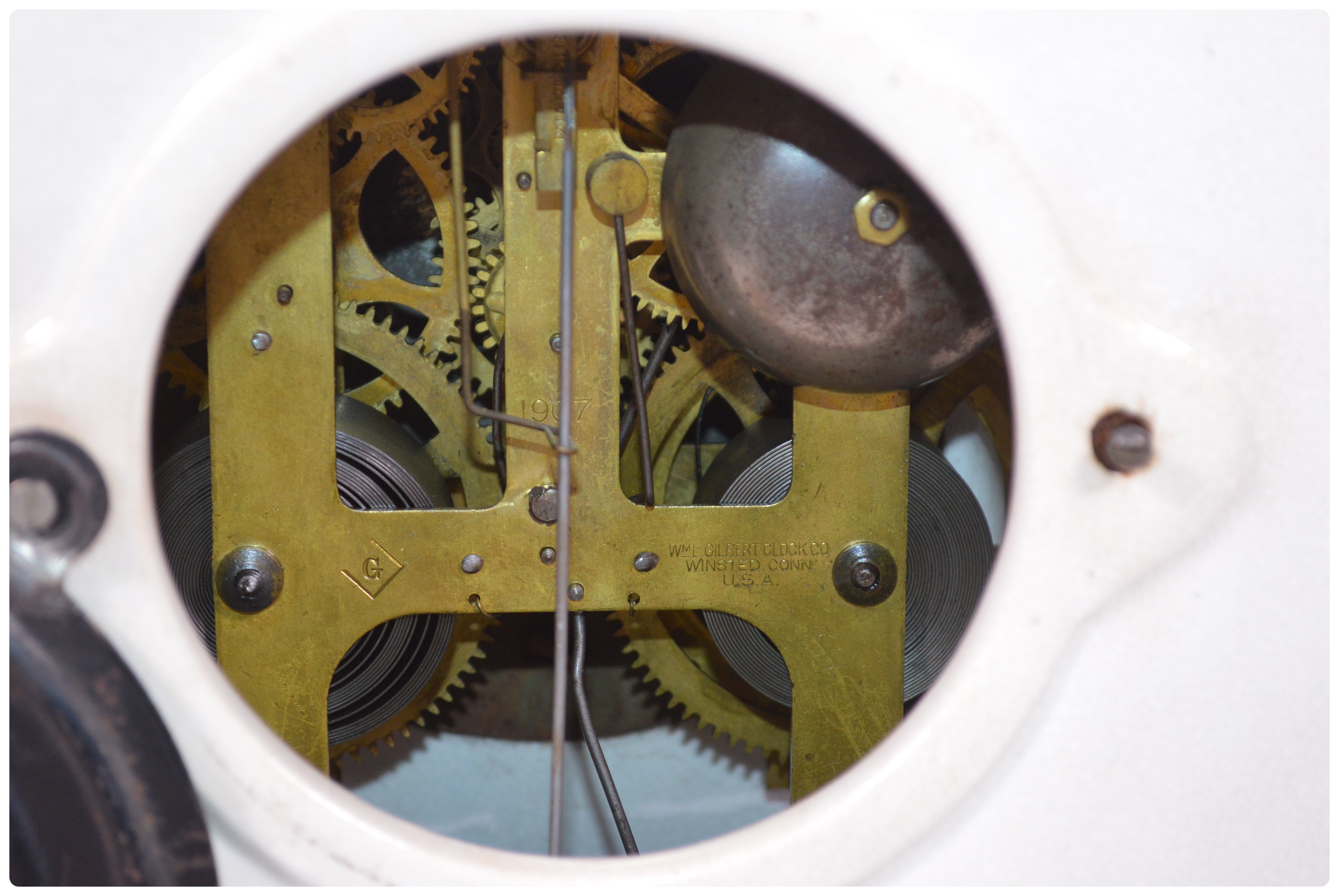 William L. Gilbert Porcelain Mantel Clock, circa 1907