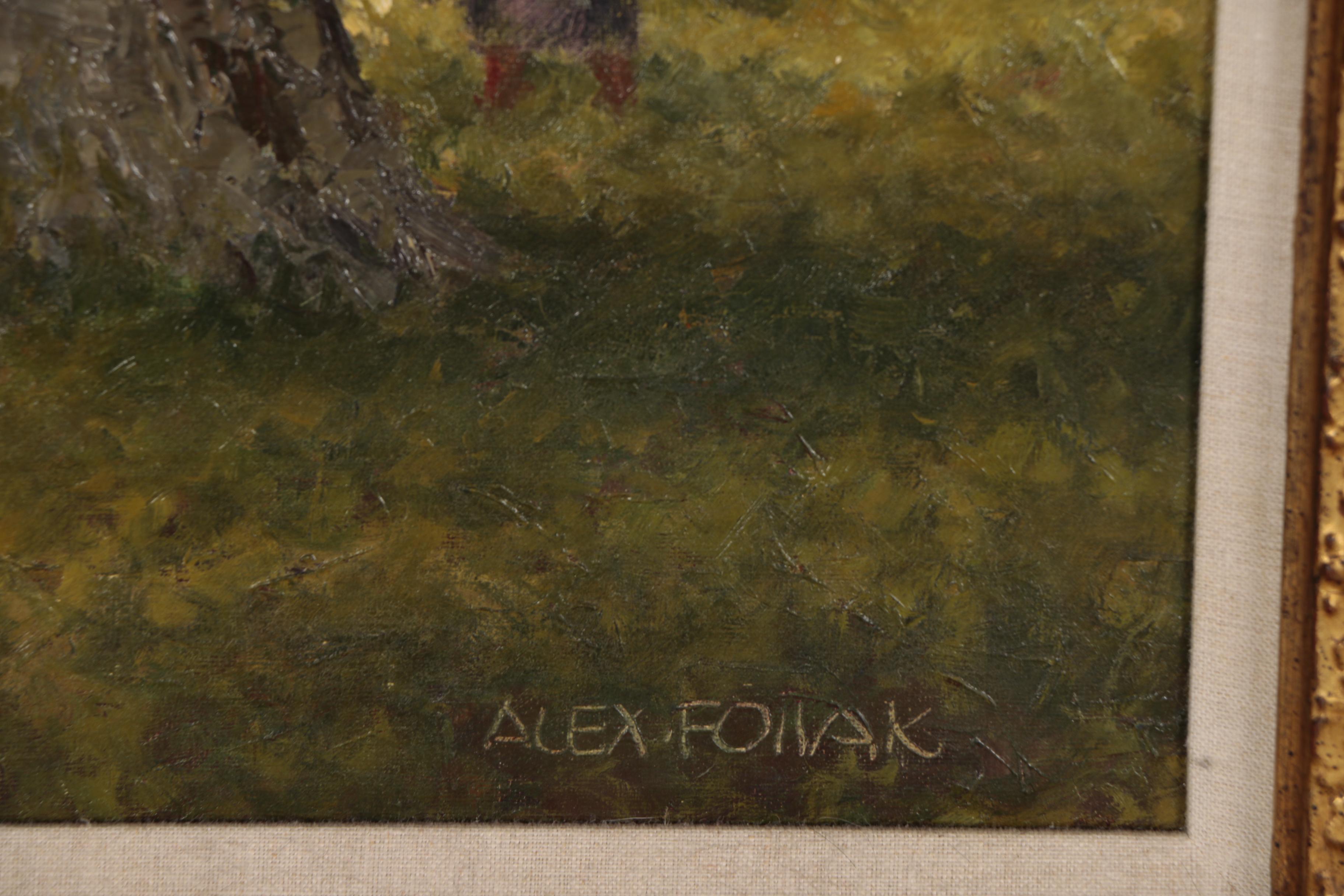 Alex Follak Oil Painting, Mid 20th Century