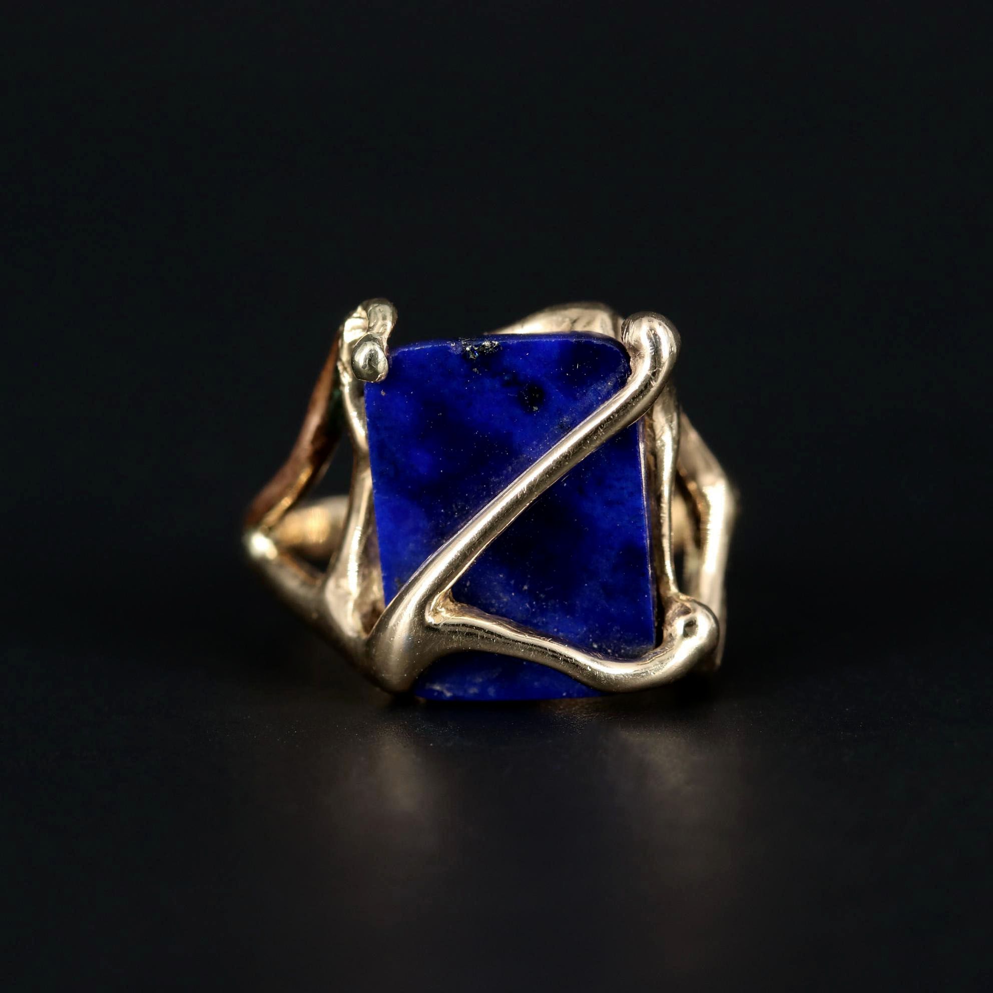 14K Yellow Gold Lapis Lazuli Ring