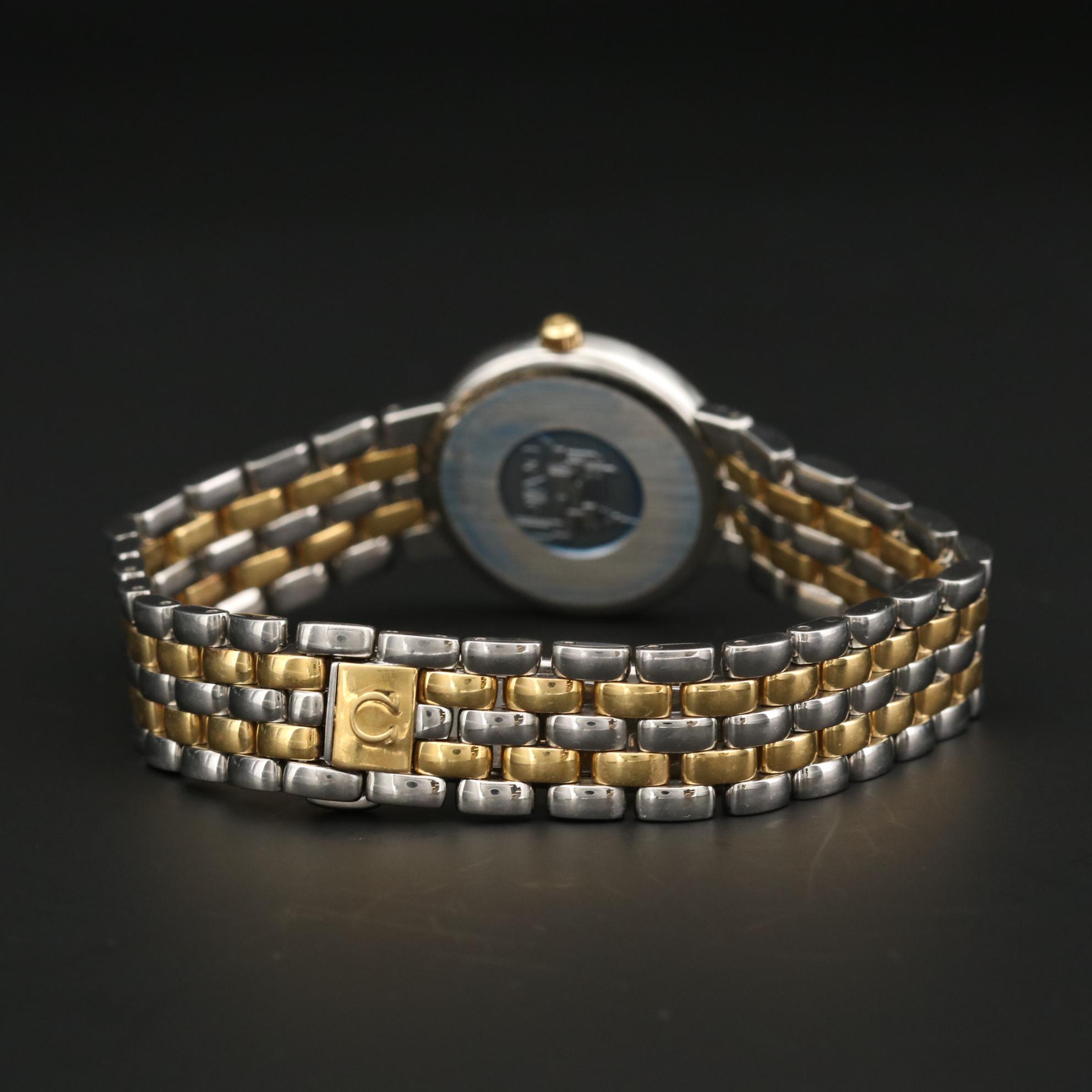 Vintage Omega DeVille Stainless Steel and 18K Yellow Gold Watch