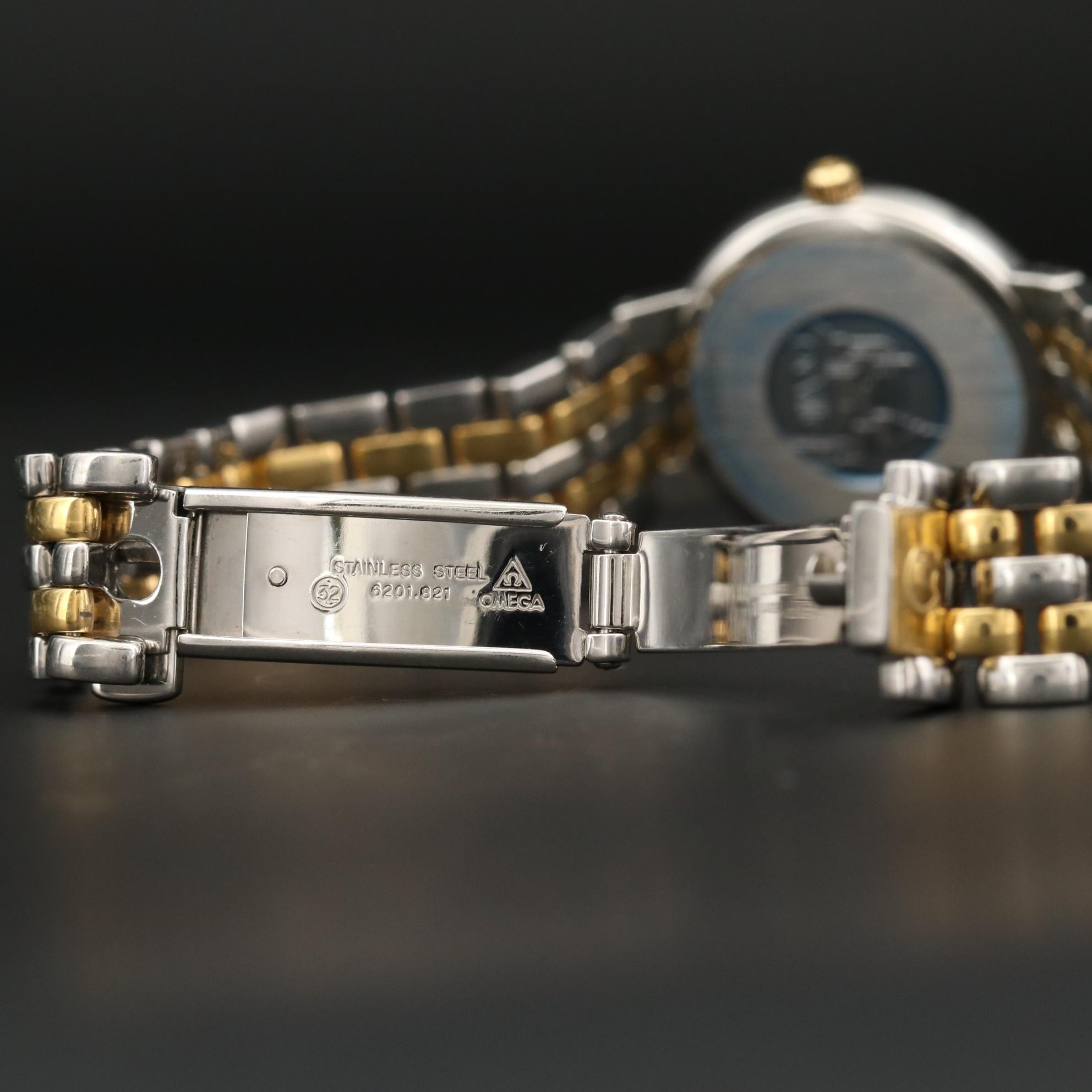 Vintage Omega DeVille Stainless Steel and 18K Yellow Gold Watch