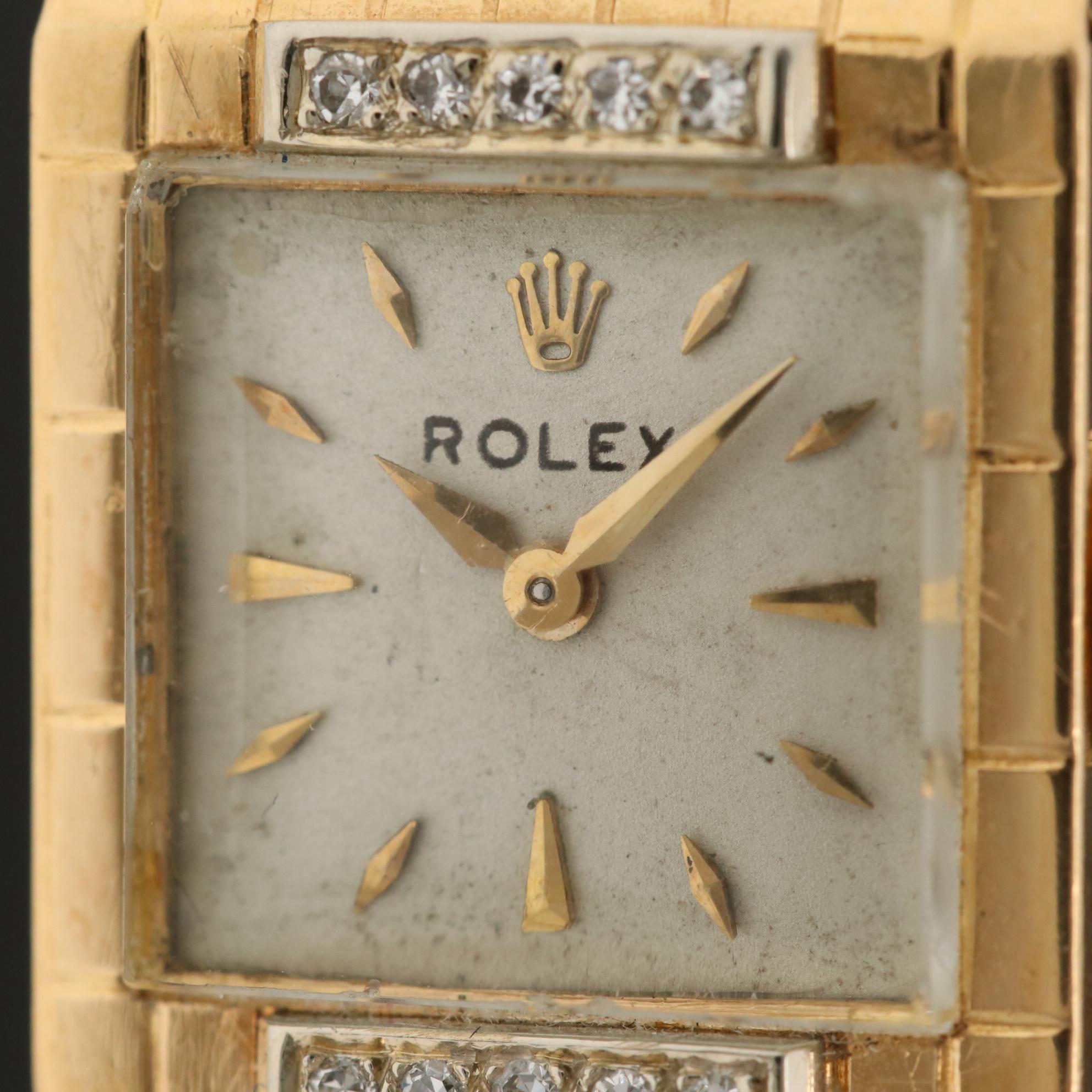 Vintage Rolex 18K Yellow Gold Diamond Watch