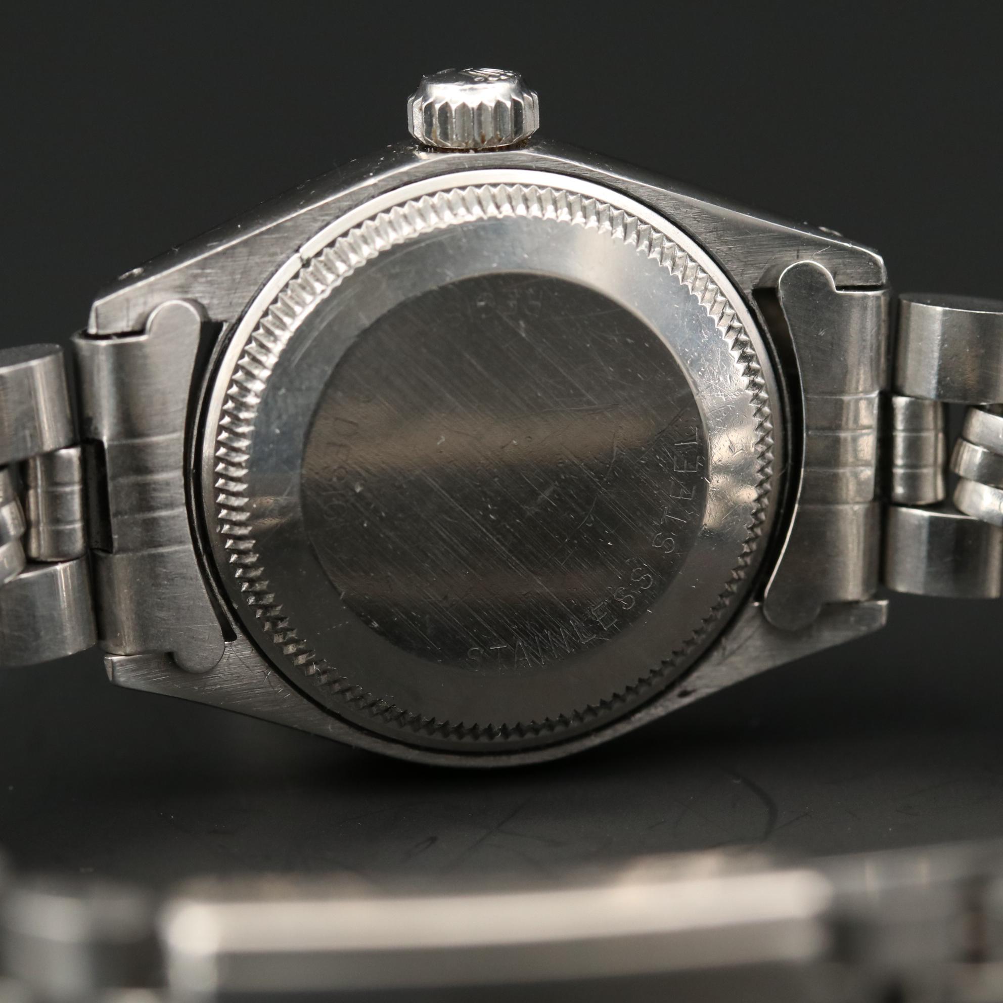 Vintage Rolex Date Stainless Steel Watch With Sigma Dial and Date Window