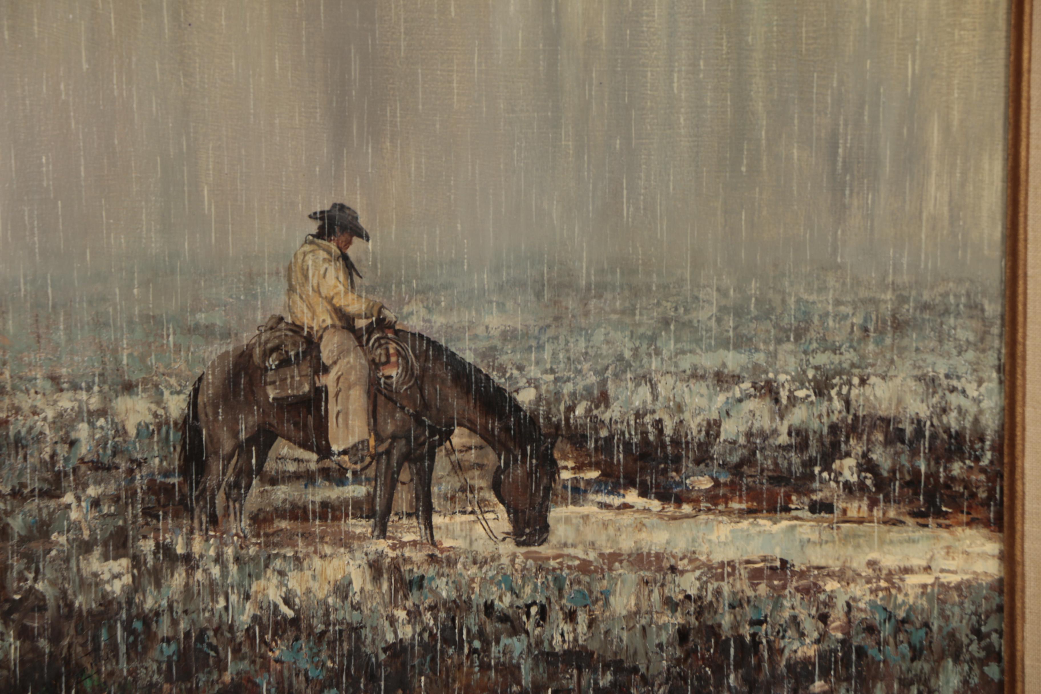 George Dee Smith Oil Painting "A Drink in the Rain"