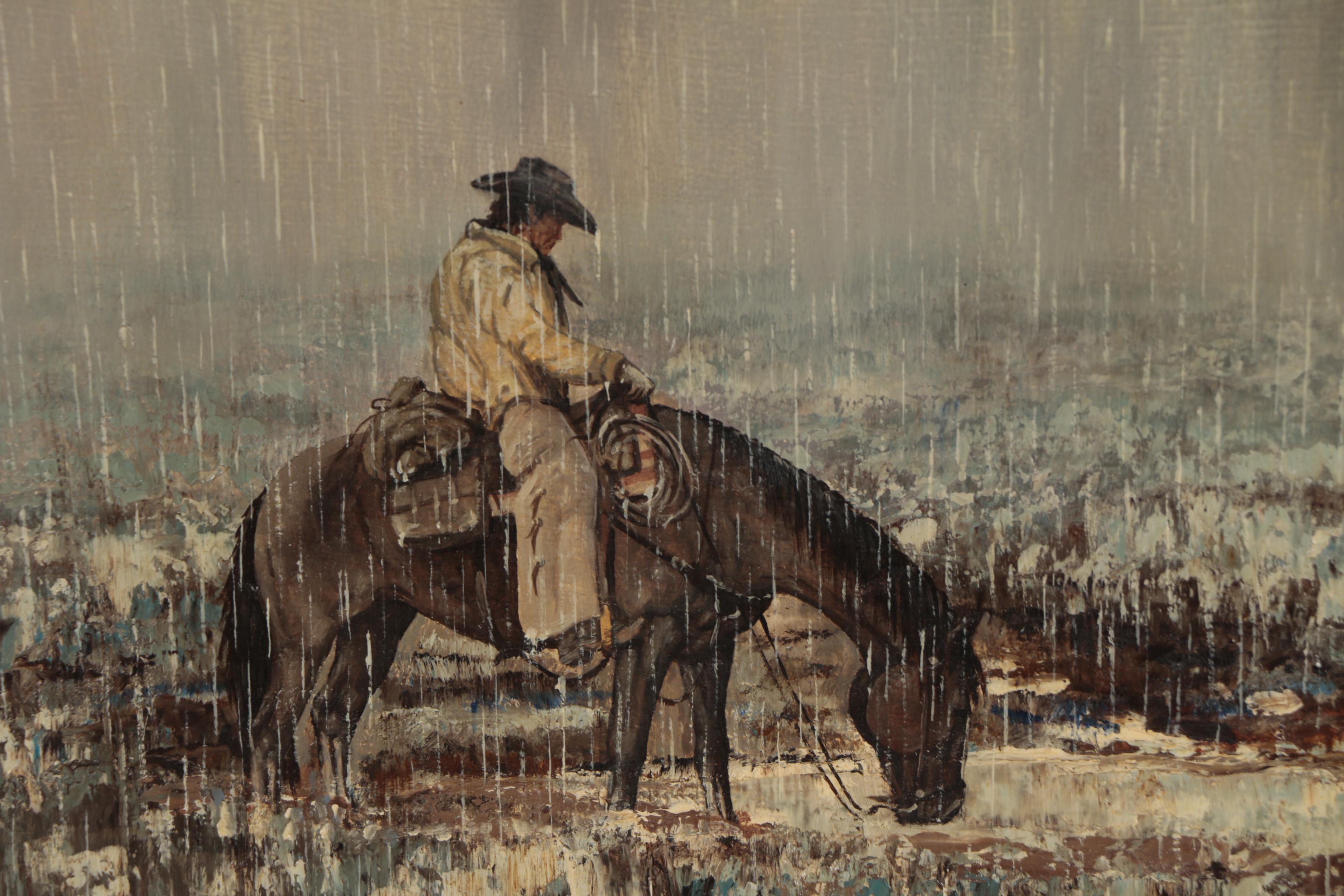 George Dee Smith Oil Painting "A Drink in the Rain"