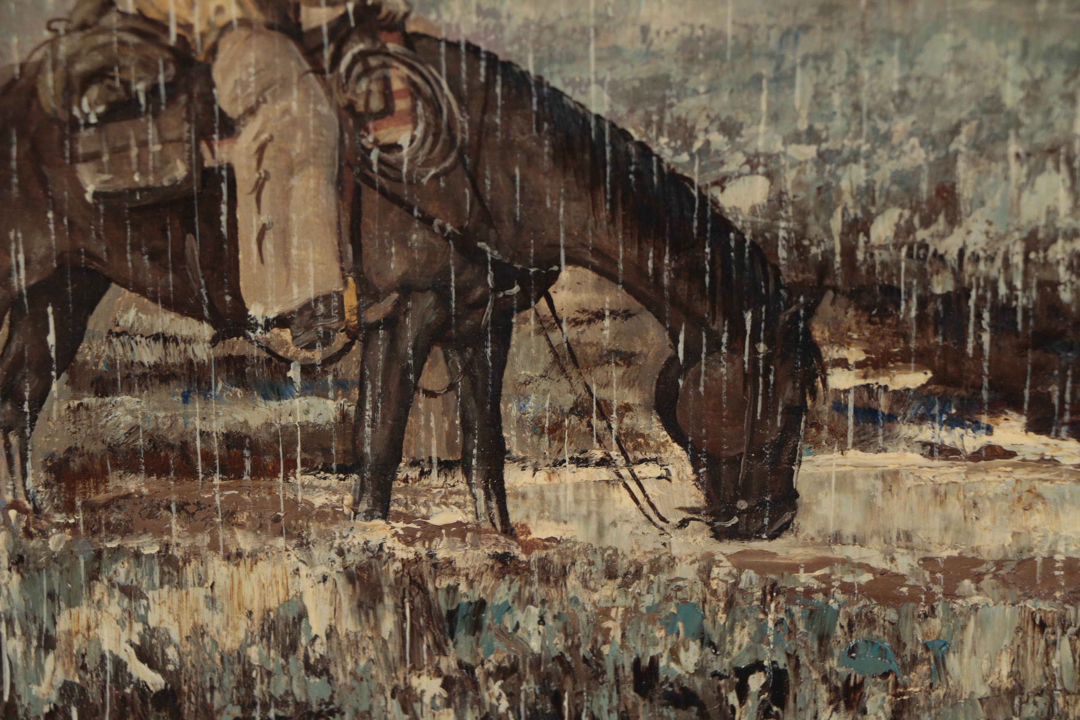 George Dee Smith Oil Painting "A Drink in the Rain"