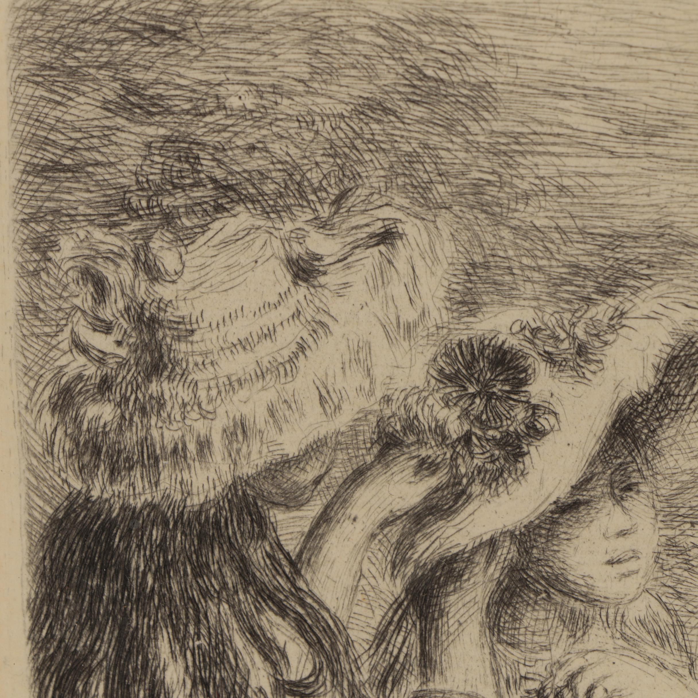 Pierre Auguste Renoir Restrike Etching "Le Chapeau Épinglé"