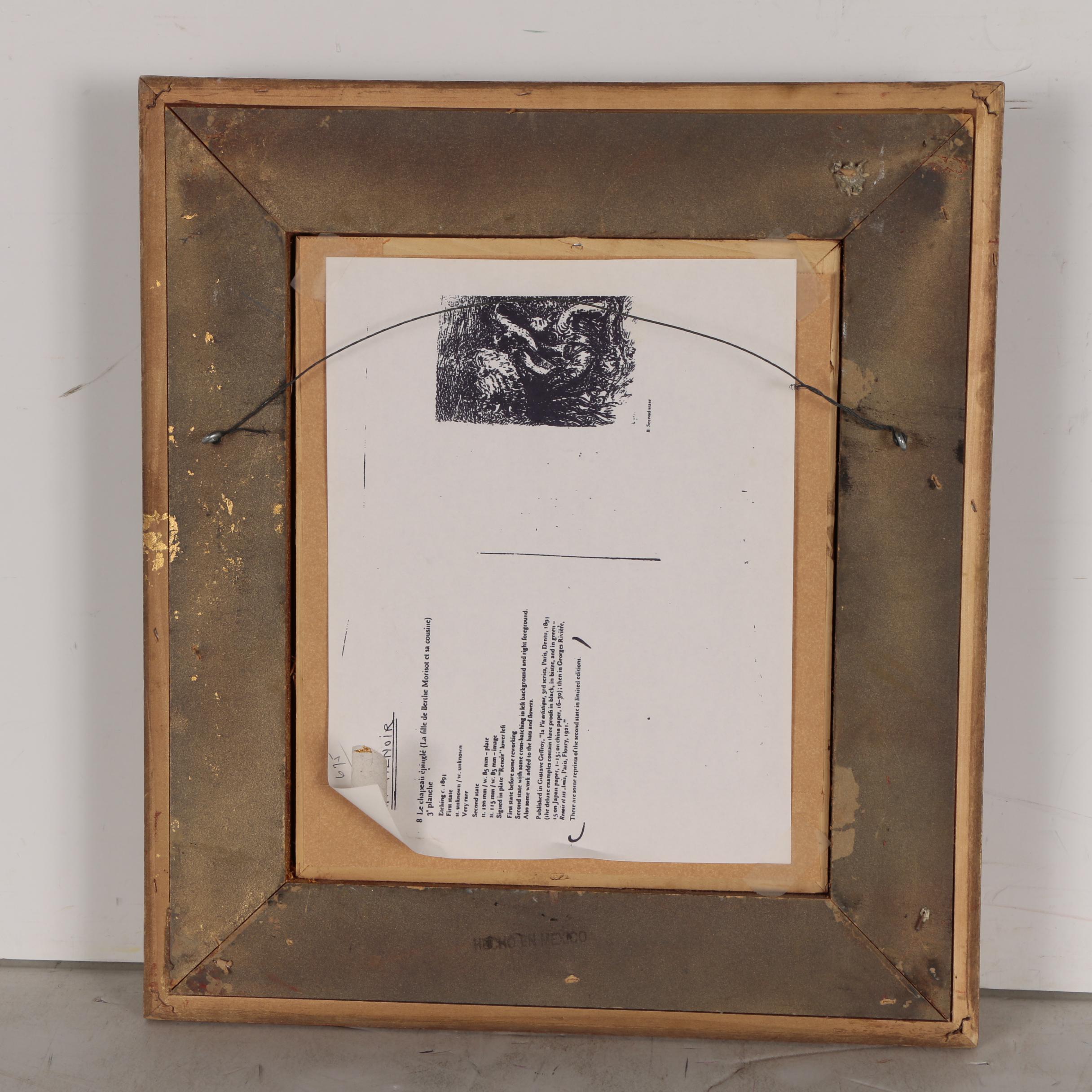 Pierre Auguste Renoir Restrike Etching "Le Chapeau Épinglé"