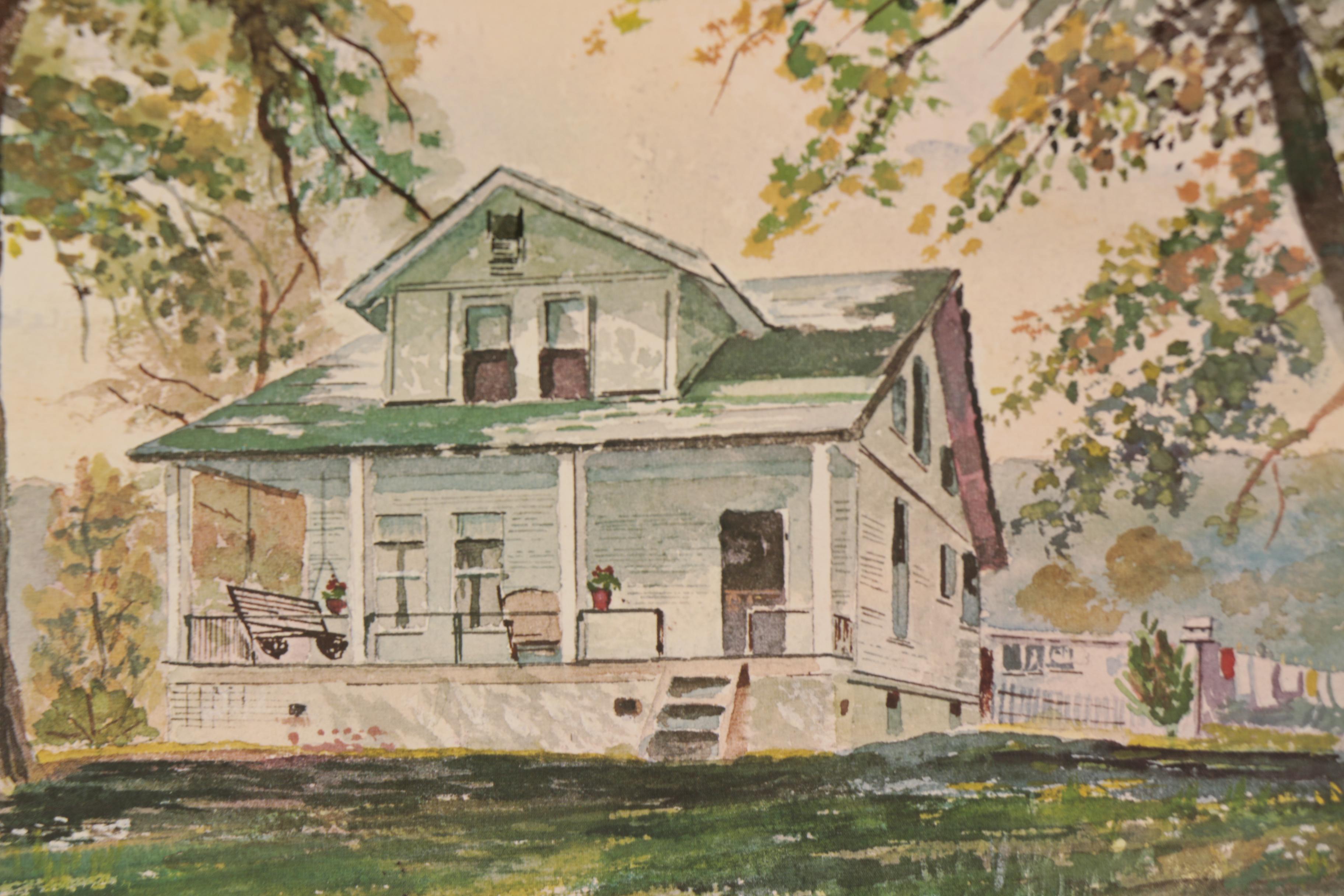 George Little Offset Lithograph of Roy Rogers' Boyhood Home
