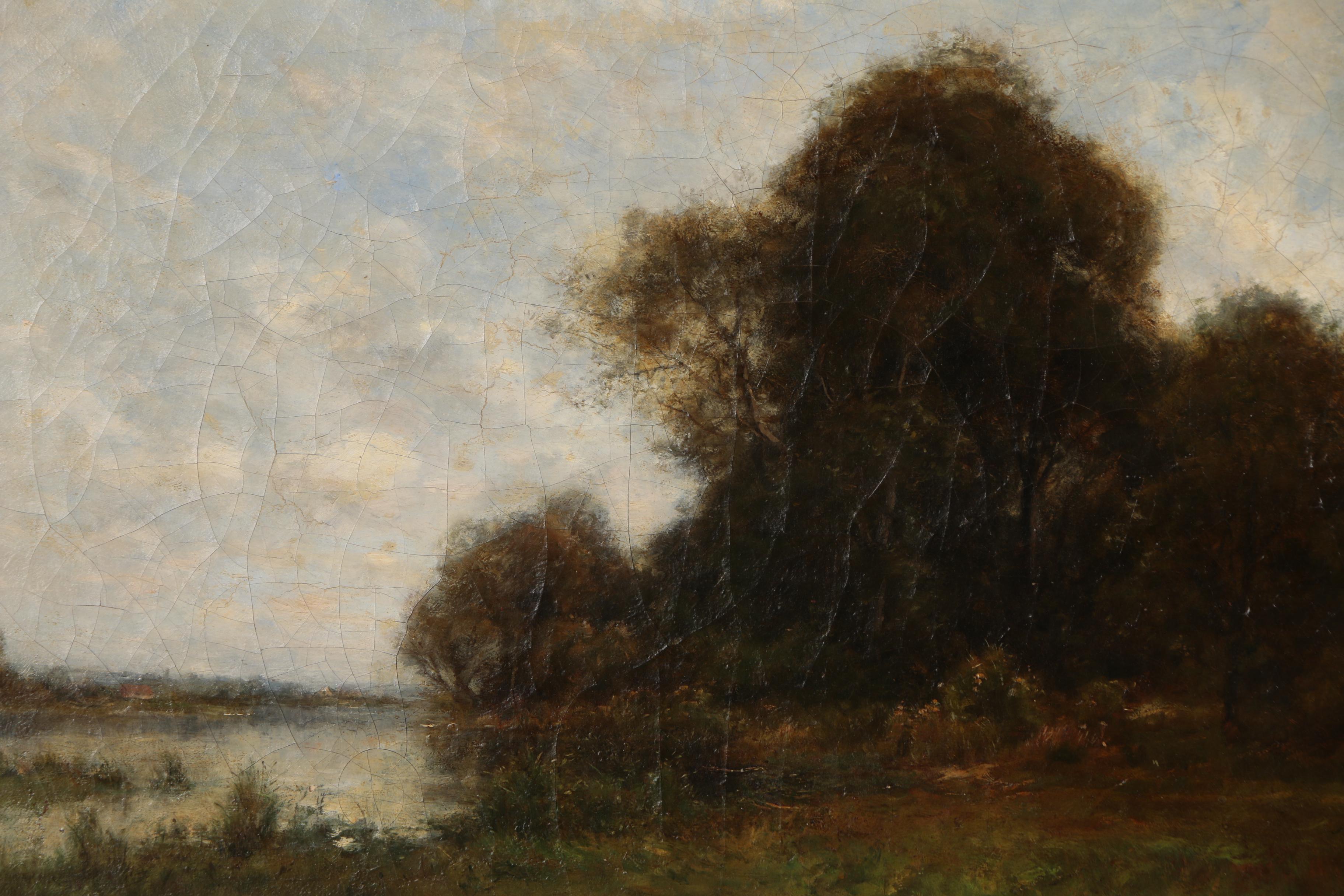 Richard Pauli Oil Painting of Tonalist Landscape, Late 19th Century