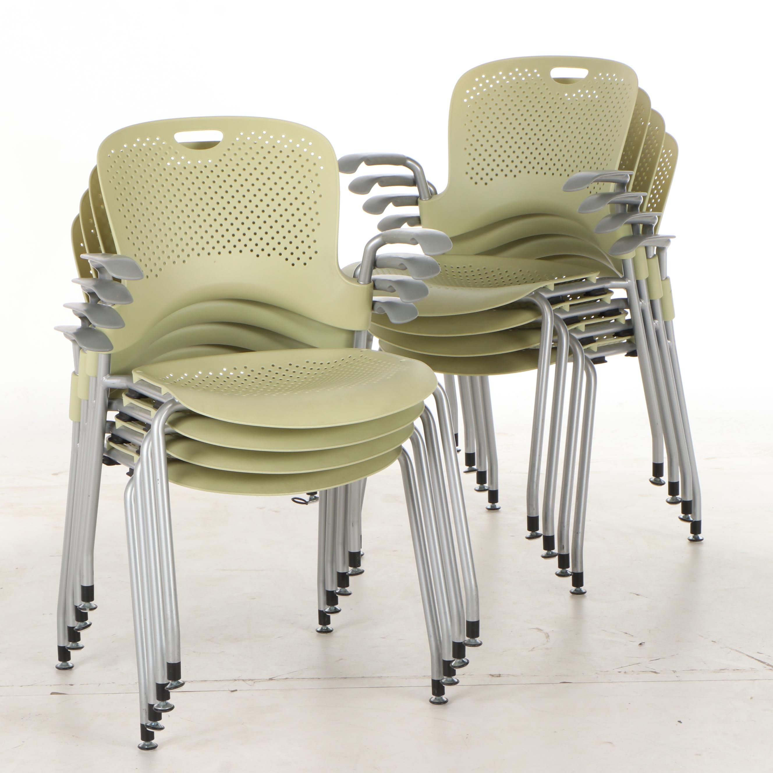 Herman Miller "Caper" Stacking Arm Chairs, Contemporary