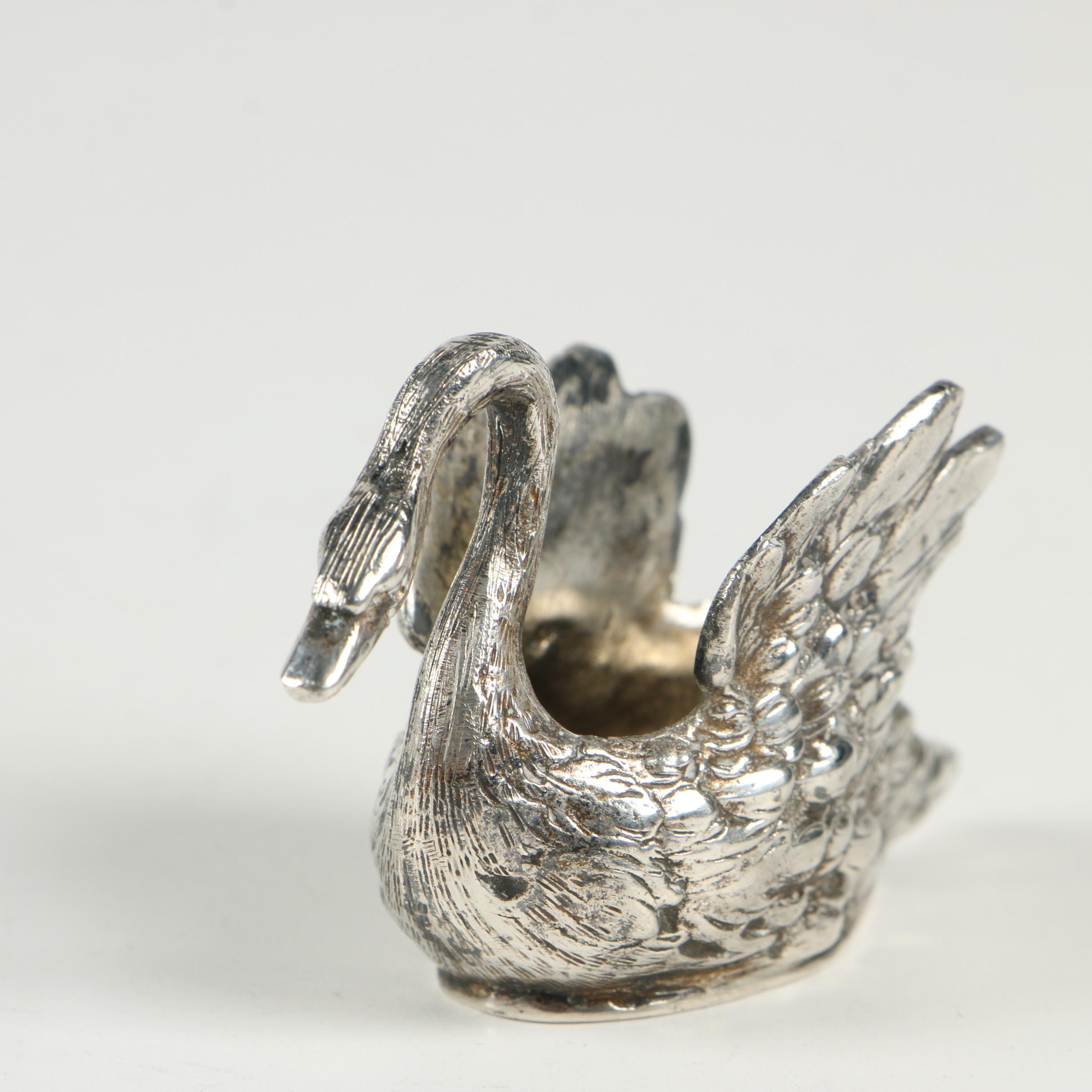 Fratelli Coppini 800 Silver Swan Salt Cellar