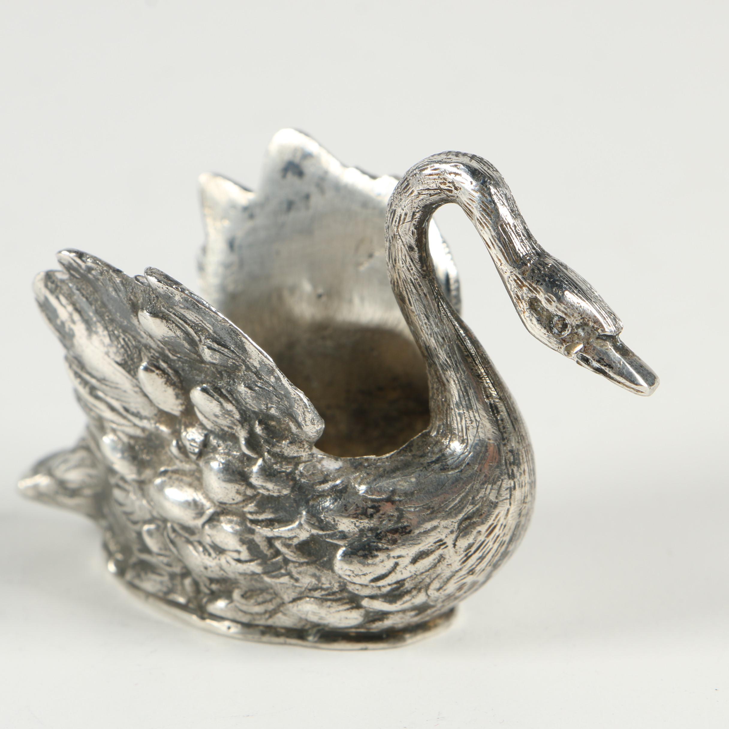 Fratelli Coppini 800 Silver Swan Salt Cellar