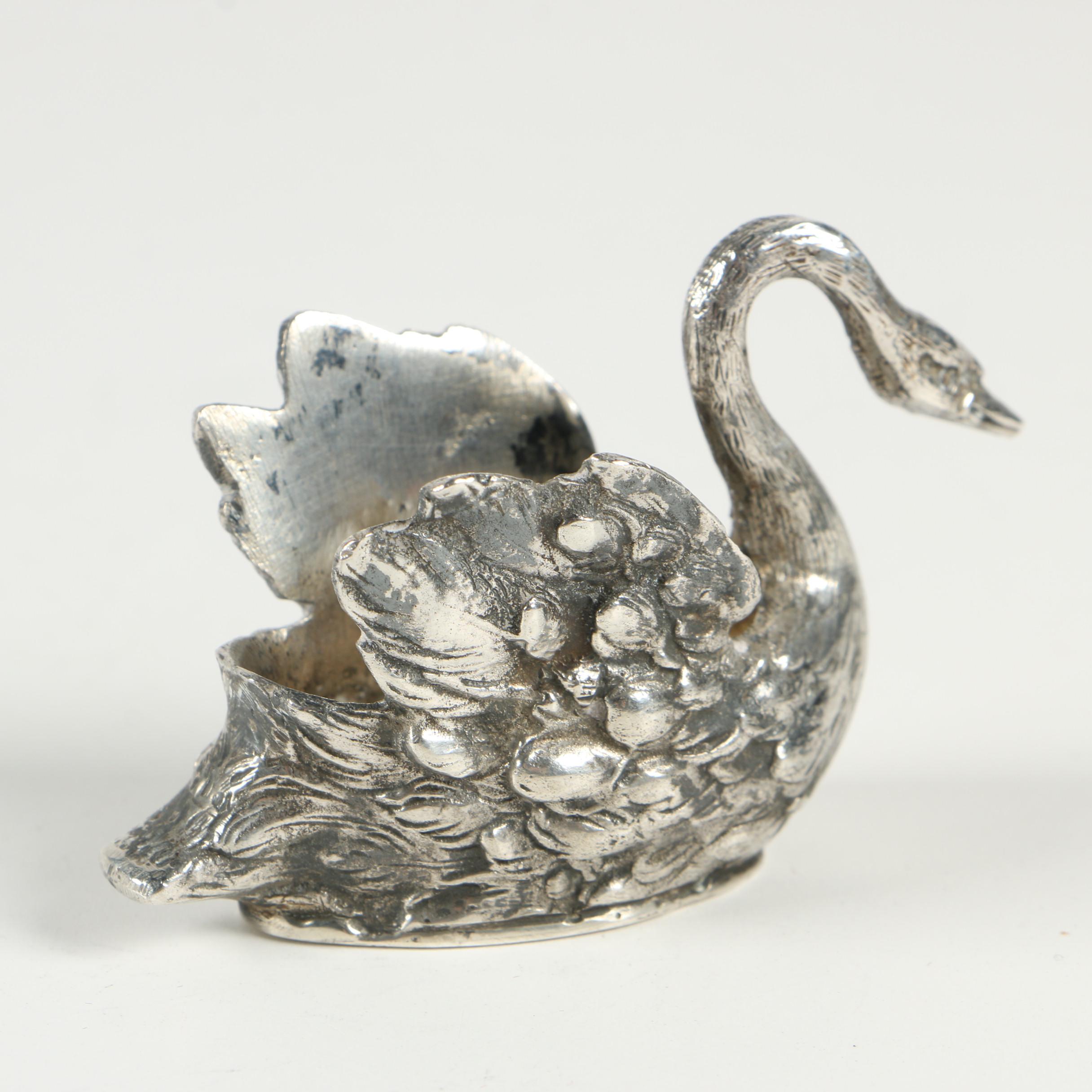 Fratelli Coppini 800 Silver Swan Salt Cellar