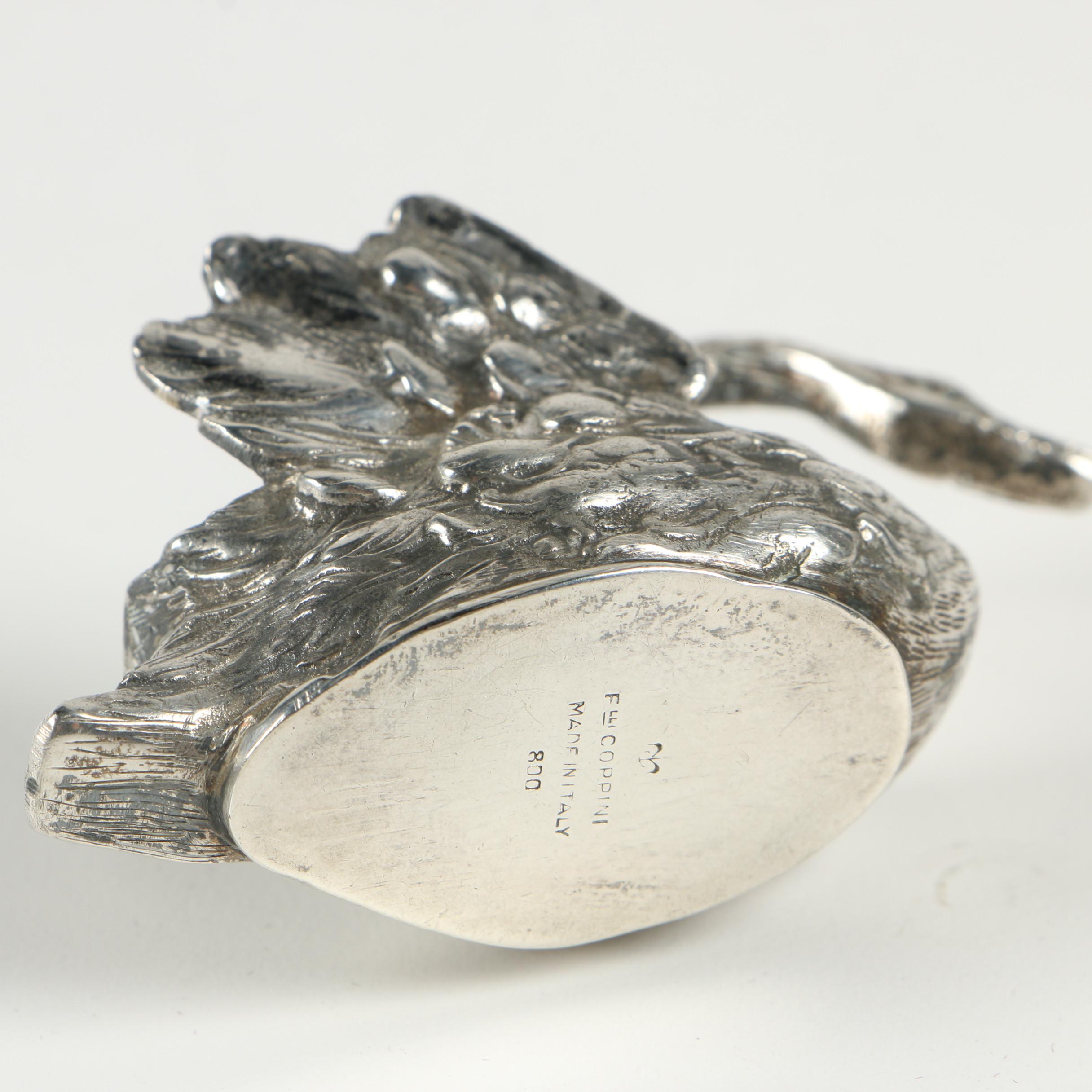 Fratelli Coppini 800 Silver Swan Salt Cellar