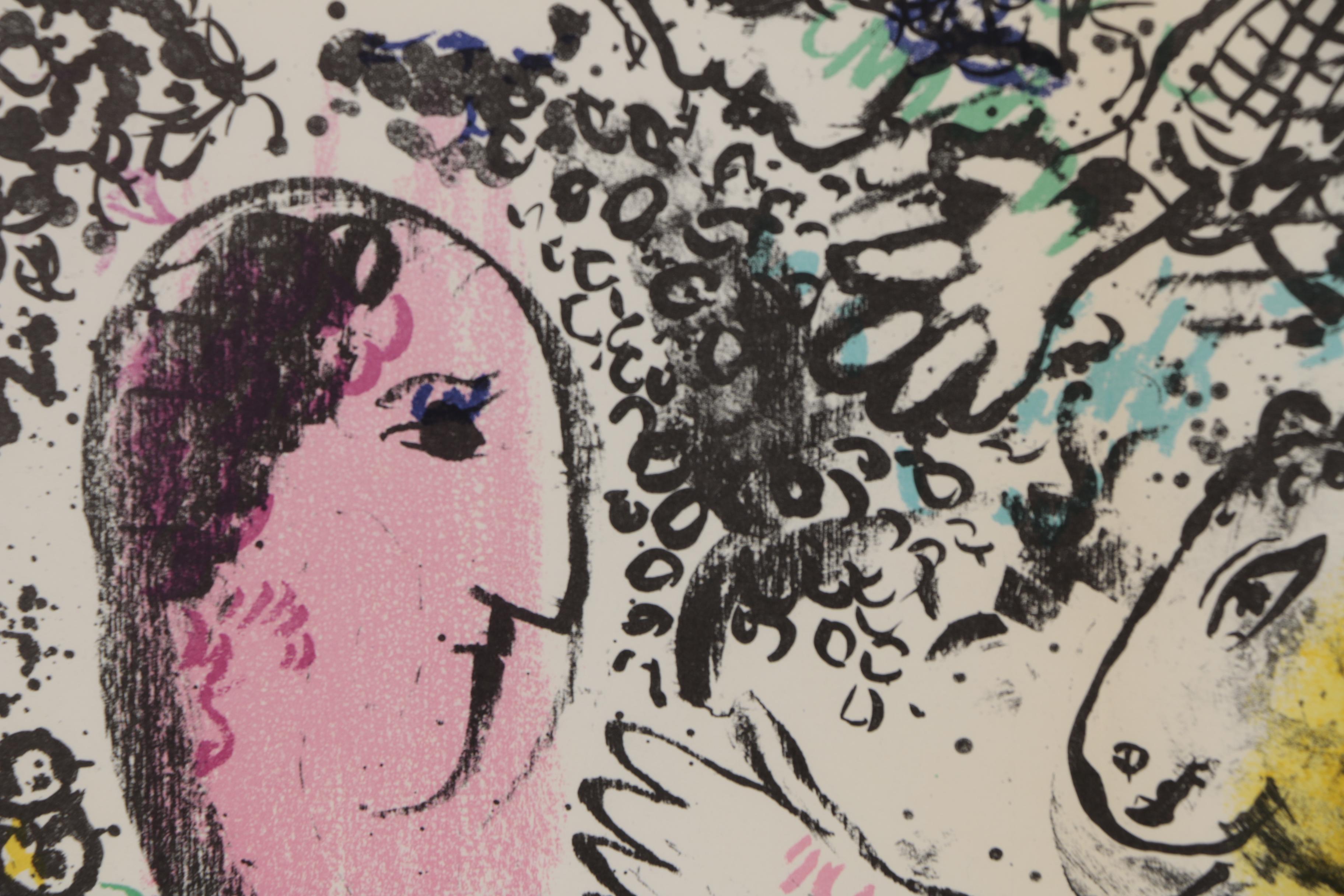 Marc Chagall Color Lithograph "Rêverie" for "Derrière le Miroir", 1969