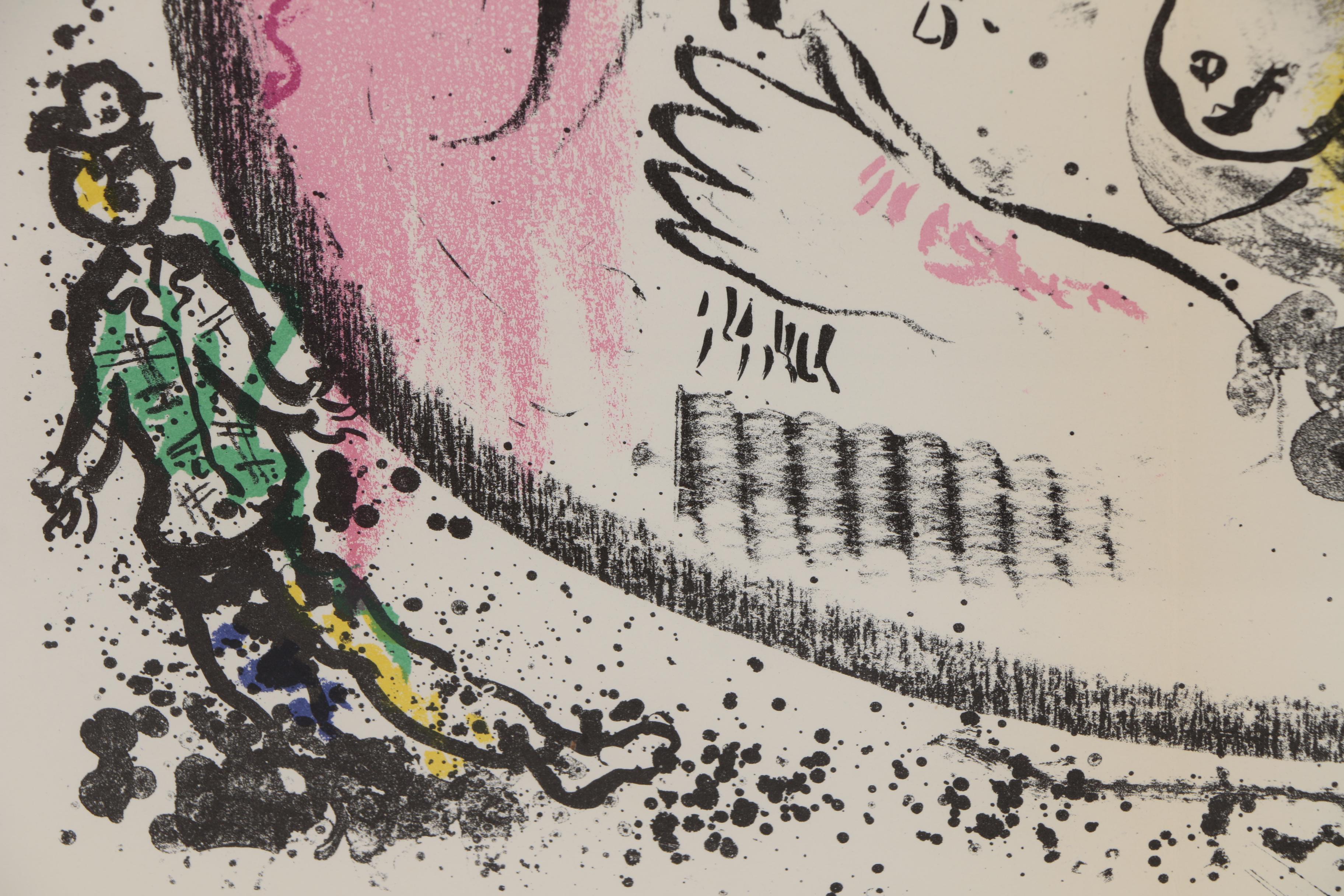 Marc Chagall Color Lithograph "Rêverie" for "Derrière le Miroir", 1969