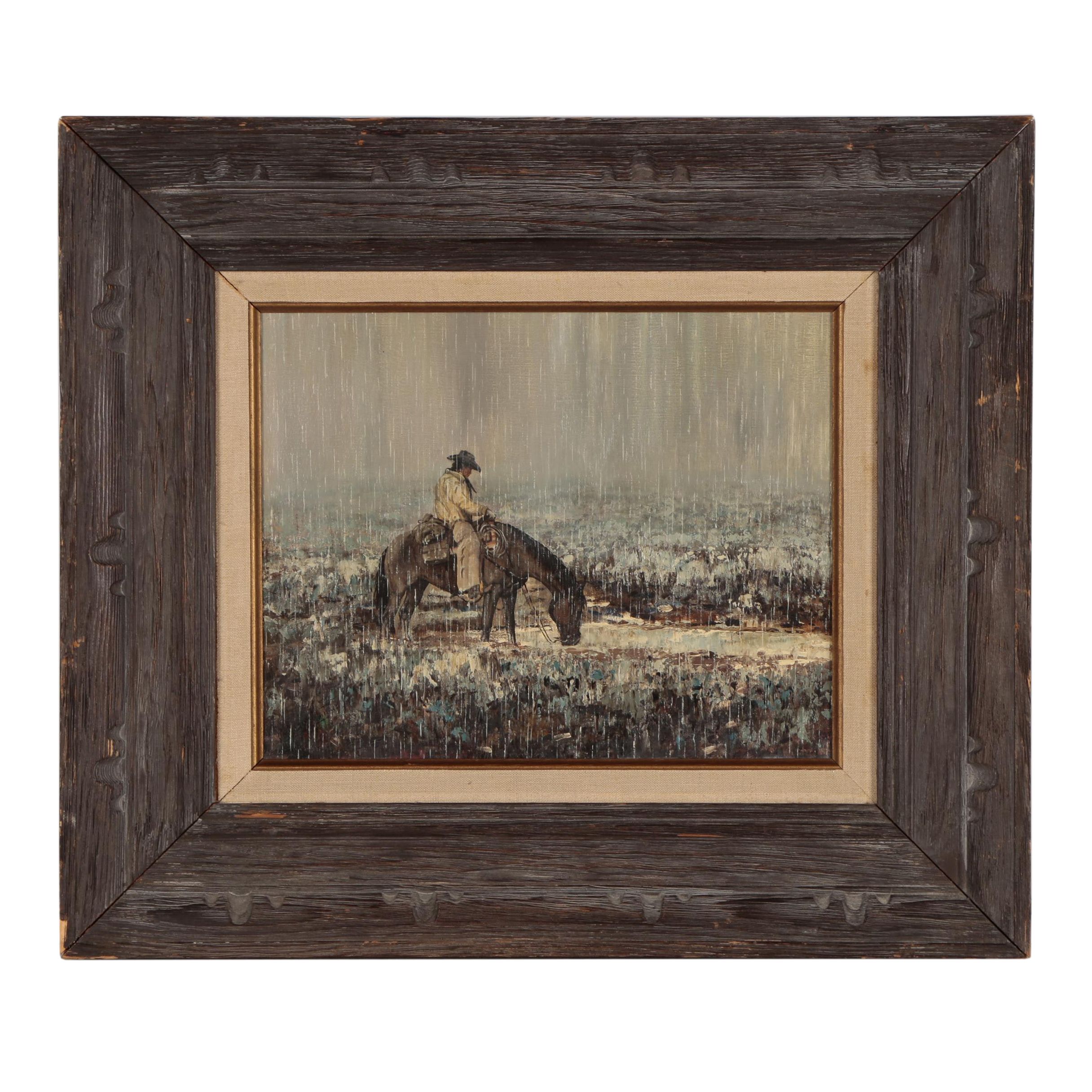 George Dee Smith Oil Painting "A Drink in the Rain"