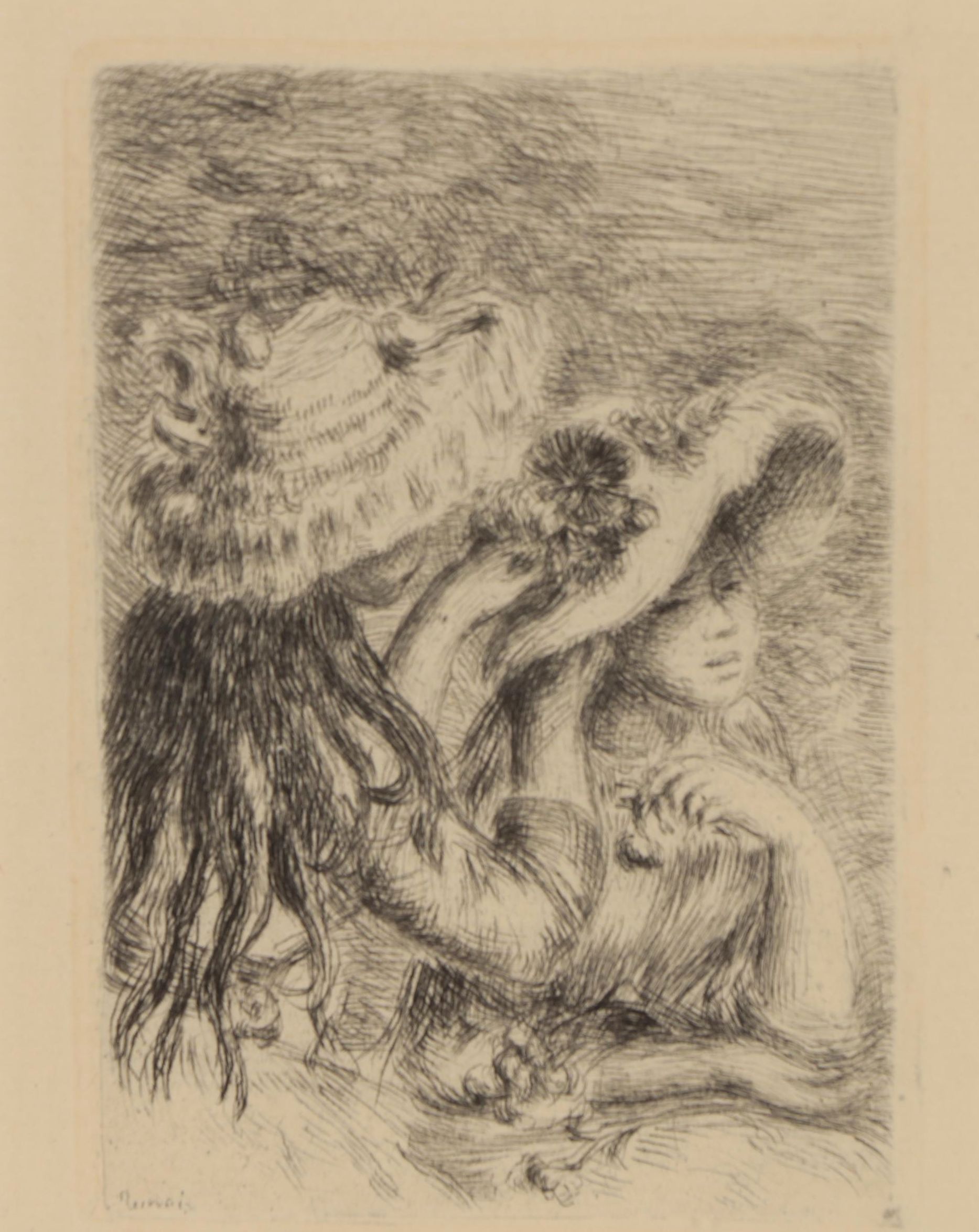 Pierre Auguste Renoir Restrike Etching "Le Chapeau Épinglé"