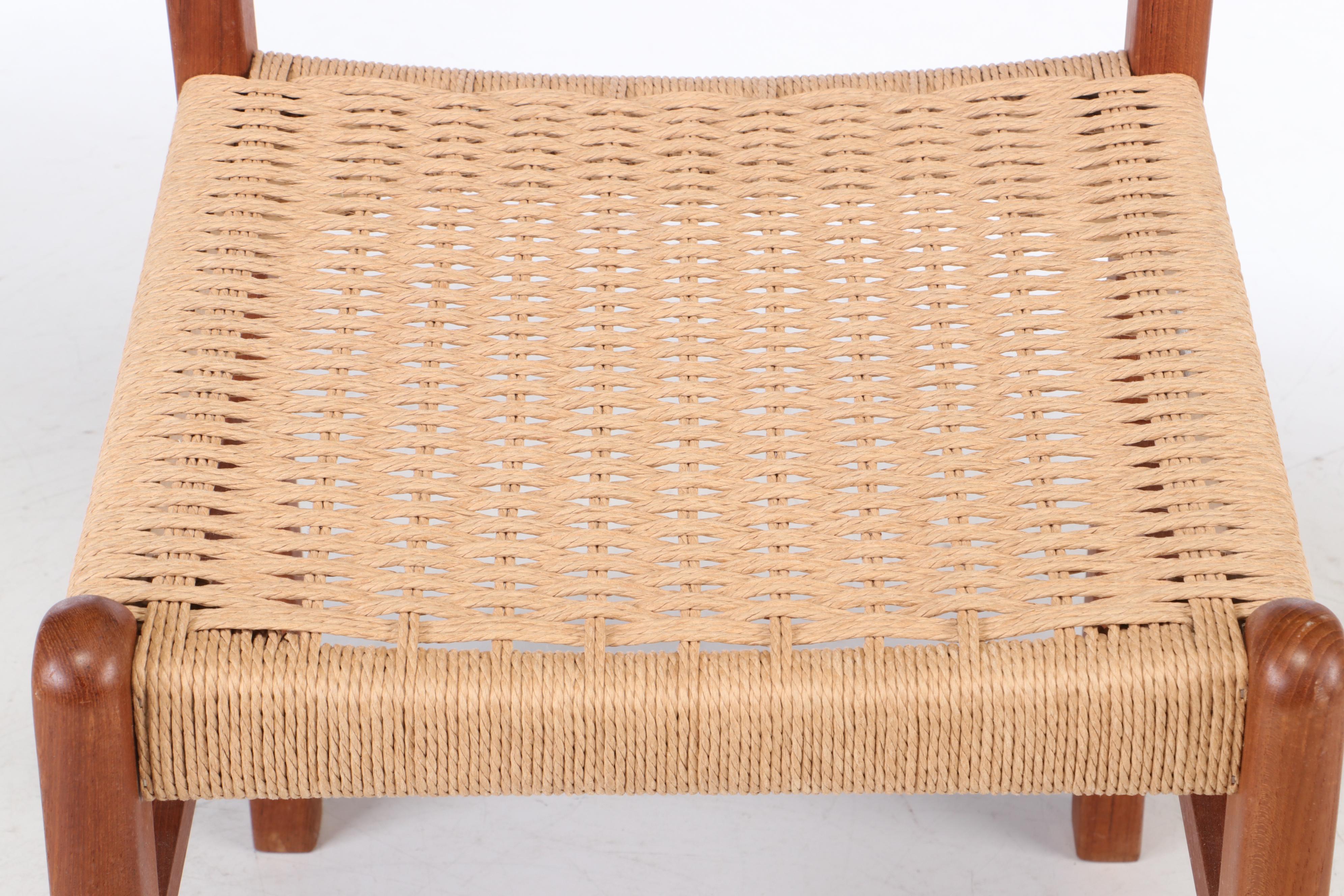 Danish Modern Style Teak and Woven Seagrass Chairs After Frem Rojle