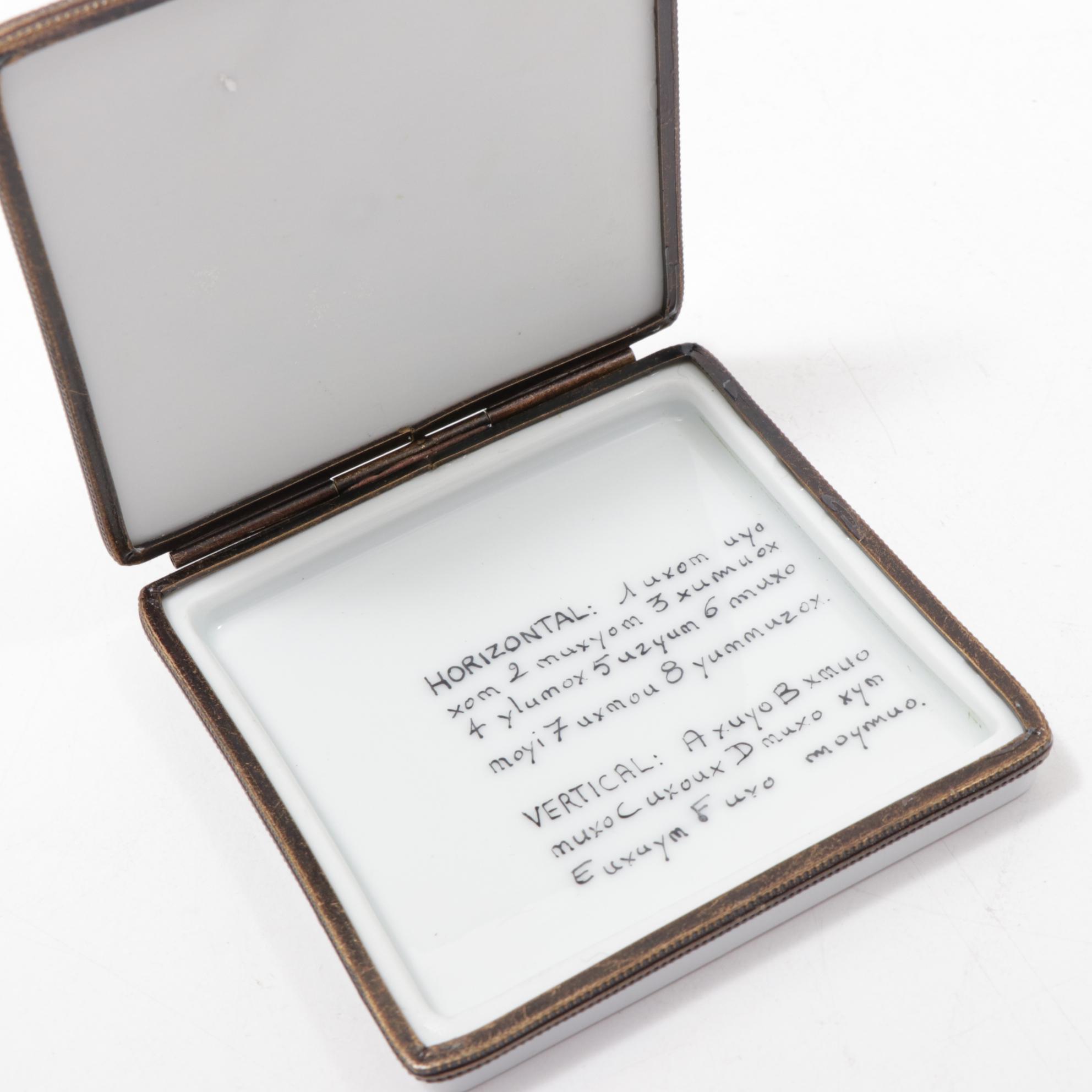 JP. Limoges Crossword Puzzle Porcelain Trinket Box