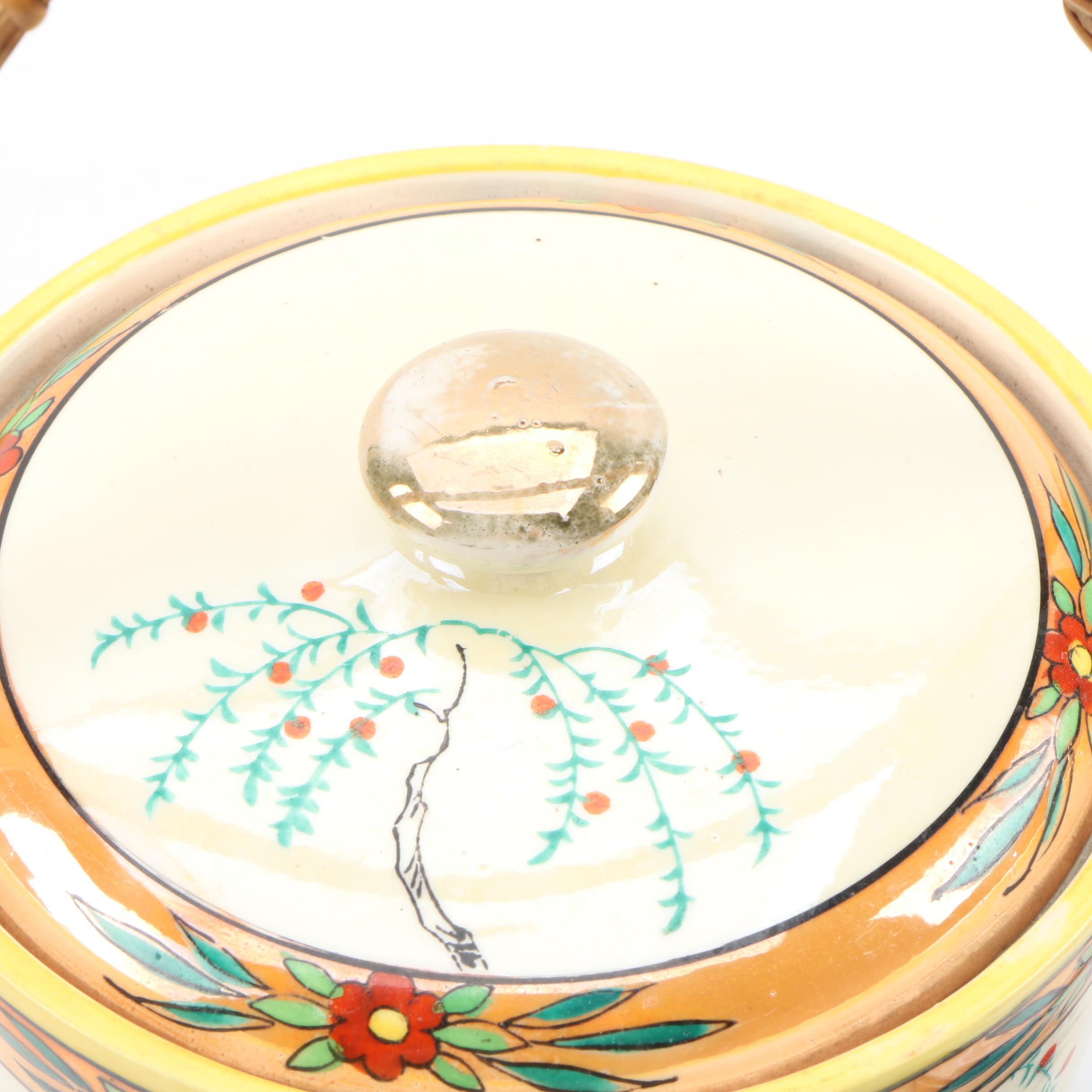 Japanese Porcelain Ice Bucket and Plates